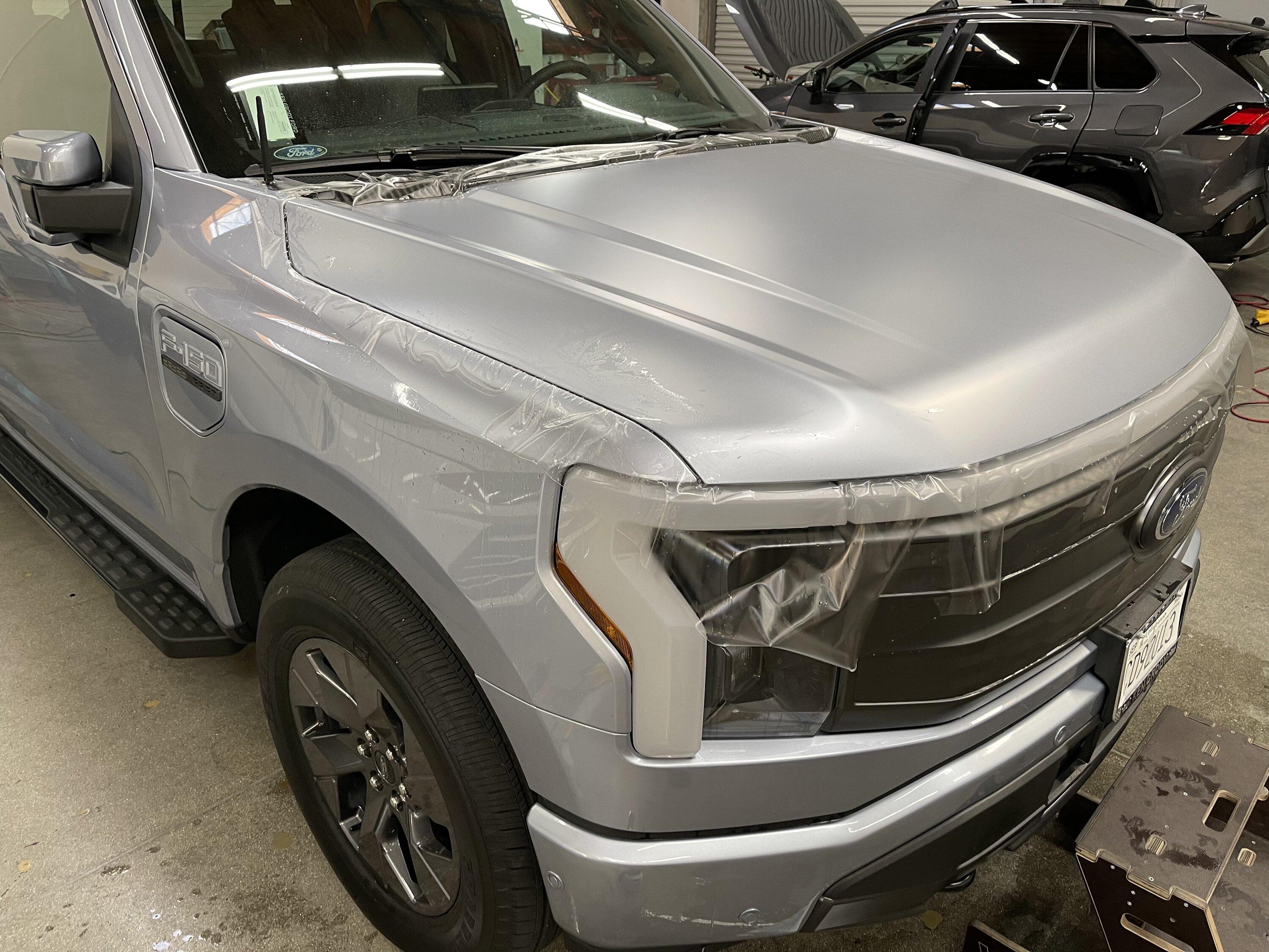 Ford F-150 Lightning Iced Blue Silver Lightning Build. Mods: PPF matte finish, Line-X, gloss black painted grille, black wrapped roof, wheels 5CAFAEBB-42A9-4293-8083-967CF4B97C21