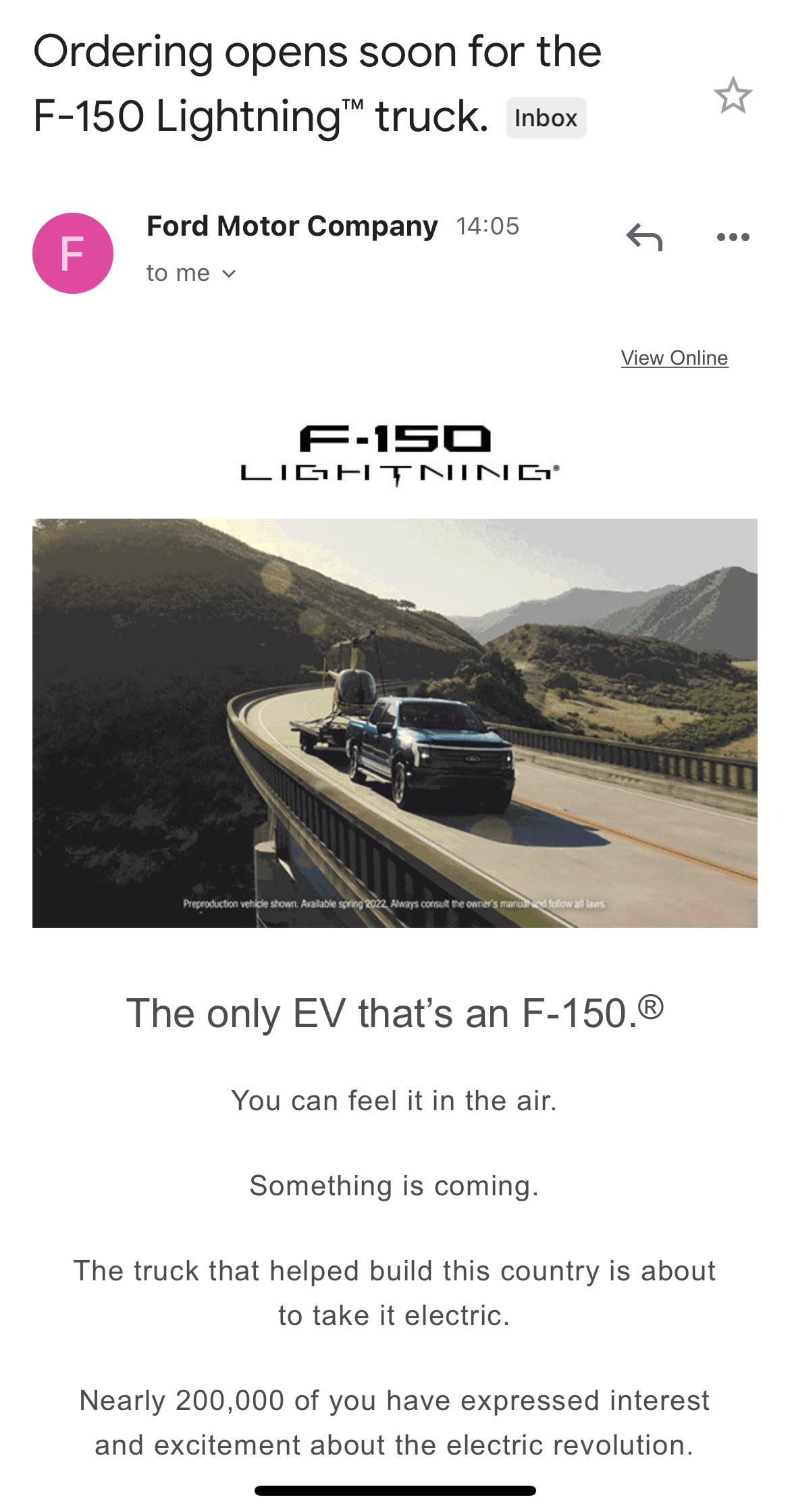 Ford F-150 Lightning Ford email confirms F-150 Lightning orders starting at “beginning of the new year” 5DF6E53F-2E51-4902-8F79-FFC6B044CFCE