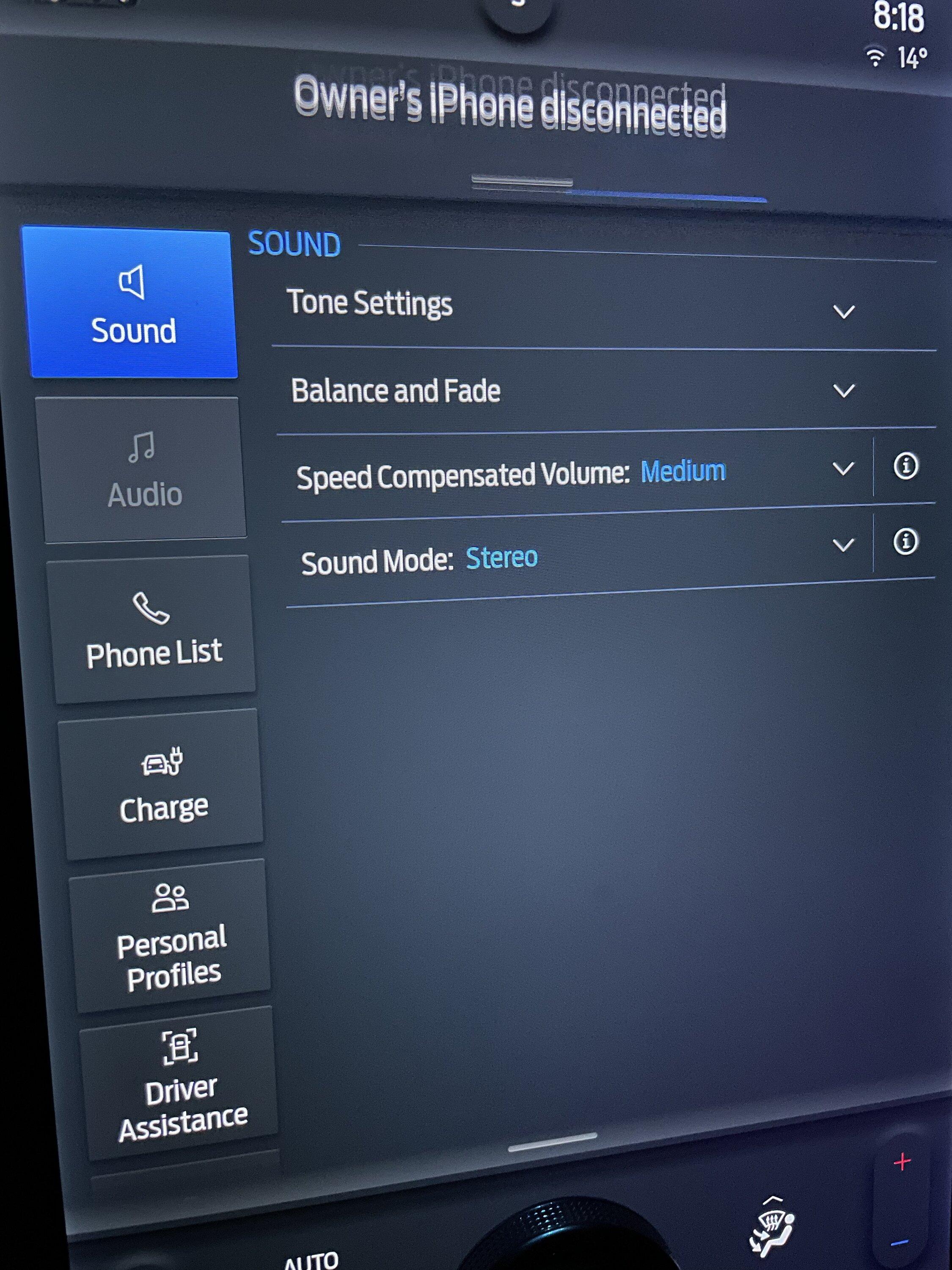“Audio” Button on Settings Screen Ford Lightning Forum For F150