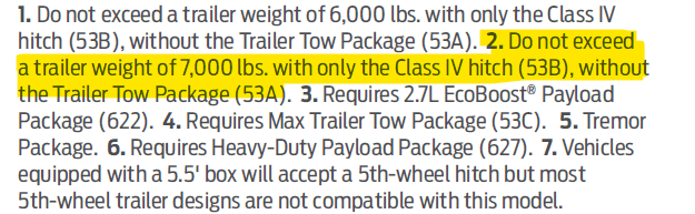 Ford F-150 Lightning 2022 Lariat PowerBoost: Tow Tech (17T) vs Trailer Tow (53A) 7000