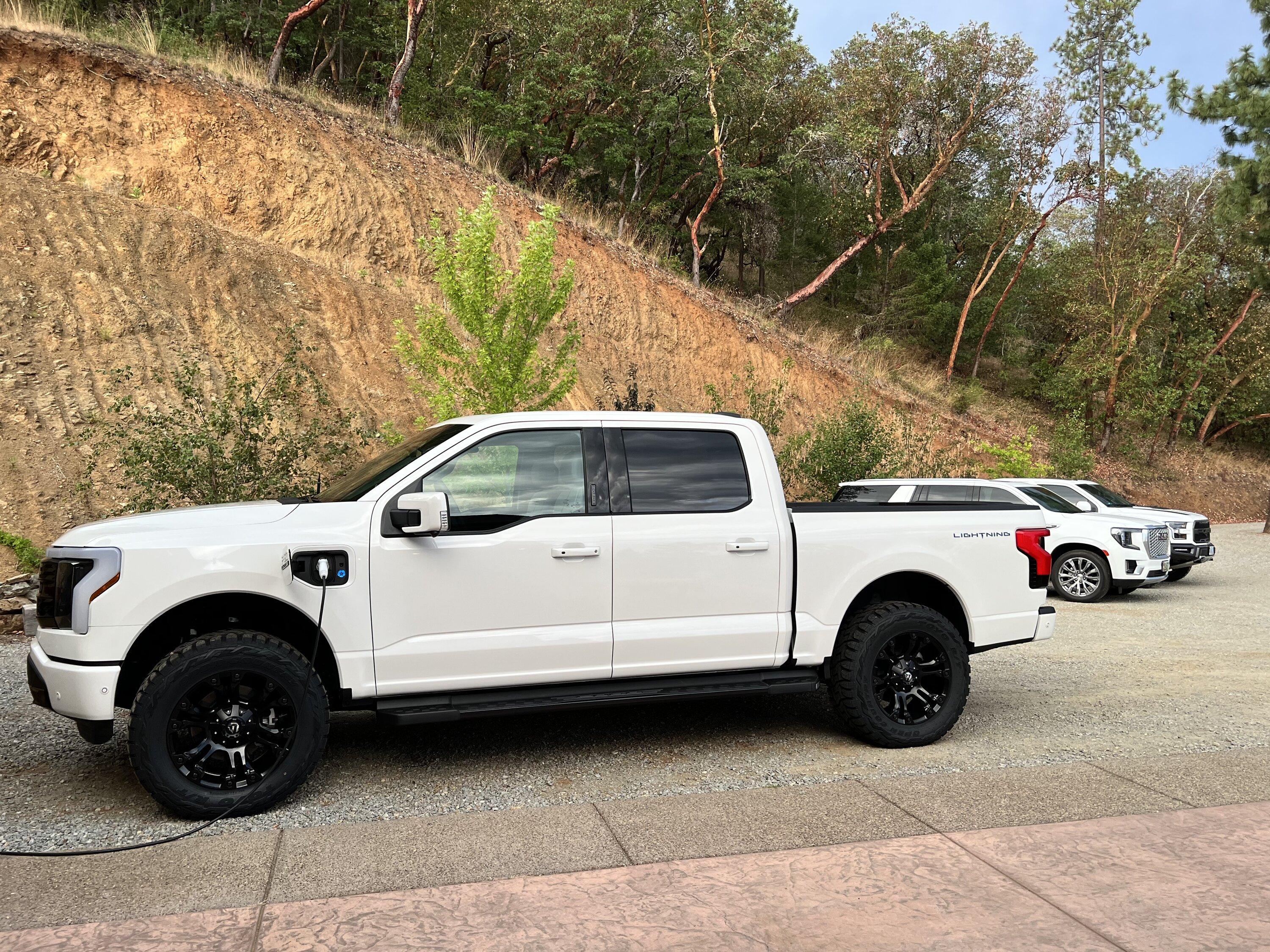 Ford F-150 Lightning Lightning Leveled on Readylift 2″ Level Kit and 34″ Nitto Ridge Grappler Tires & Black Rhino Wheels [Update: Range Drop 226 > 196 Miles] 77D8F39A-C716-4EF2-9820-EAA3B04A8F9F