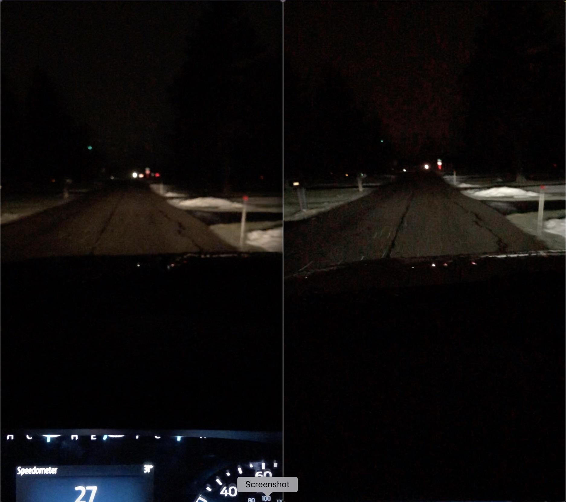 Ford F-150 Lightning Halogen vs LED headlights on 2021 F-150 -- real world comparison pics 8