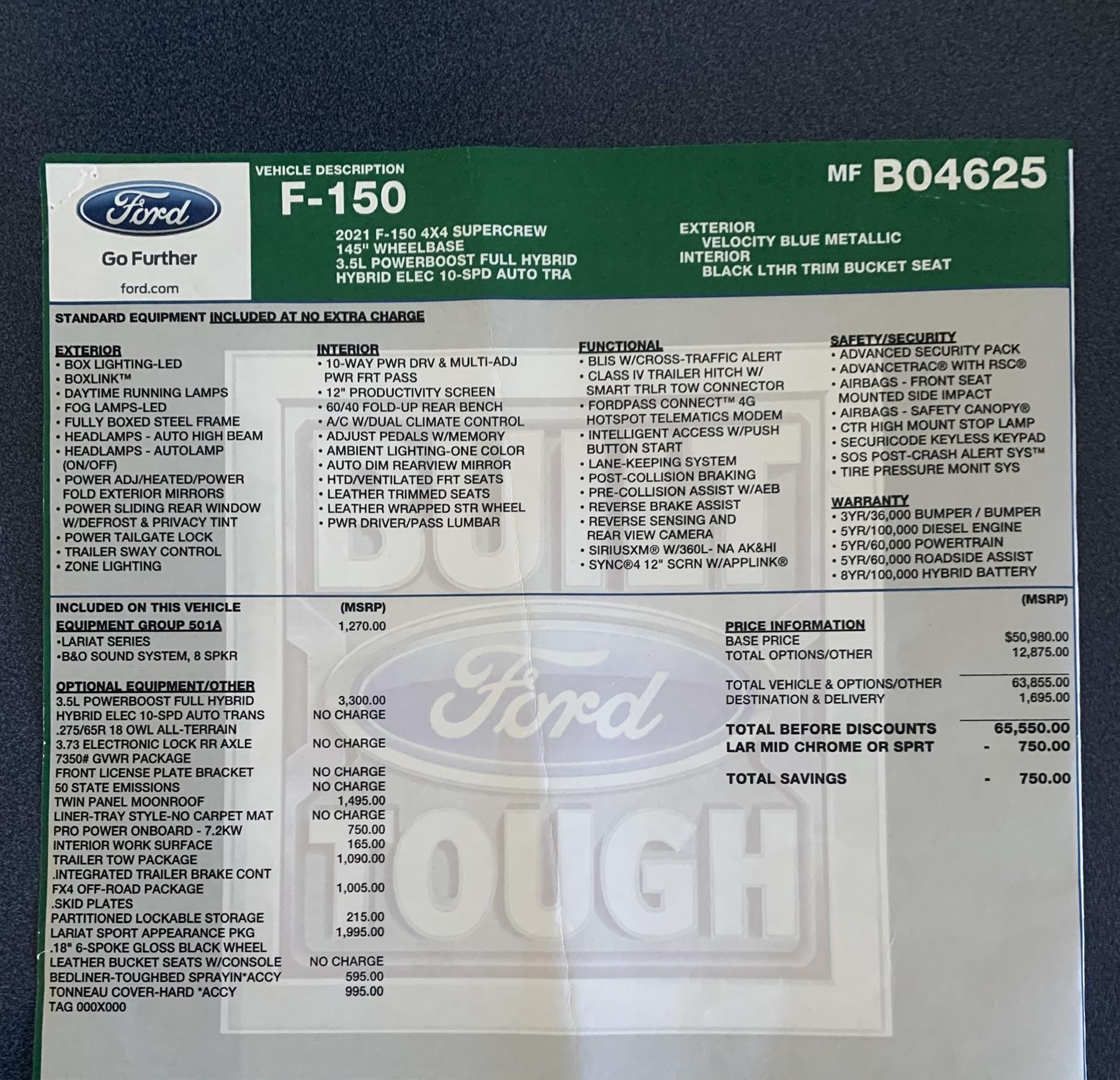 Ford F-150 Lightning 2021 F-150 Payload Stickers 8638891E-1EE9-4B56-9CF2-84D74A4EDBF5