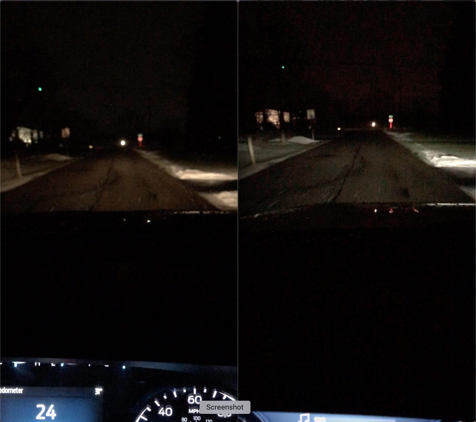 Ford F-150 Lightning Halogen vs LED headlights on 2021 F-150 -- real world comparison pics 9