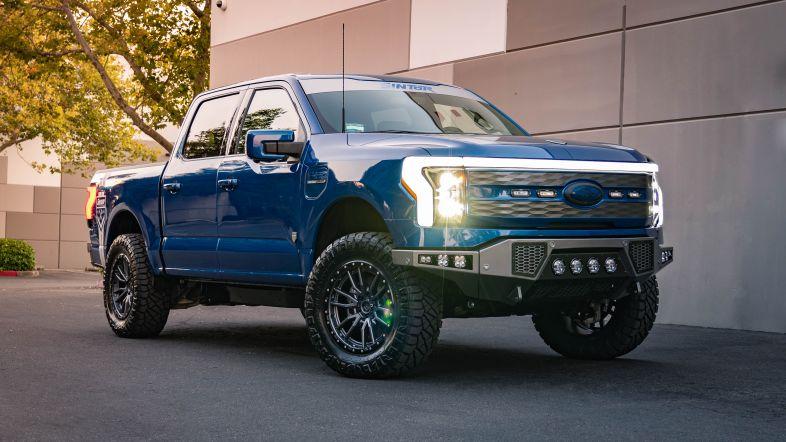 Ford F-150 Lightning 2" Lift, 35" Nittos, 20" Fuel Wheels and Front and Rear Sinister Bumpers _DSC2147-2_786x442