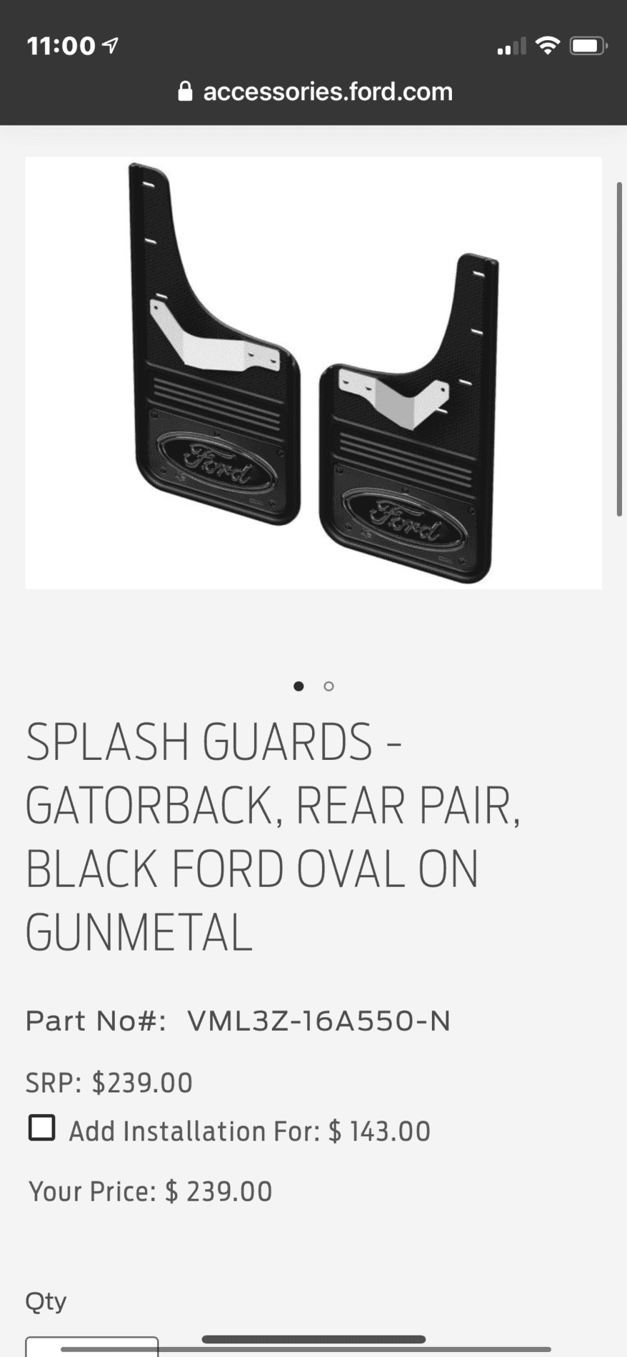 Ford F-150 Lightning Ford shop accessories OEM fender flare / splash guards A17B8EA0-78FB-4B3C-9B63-448E46B4224B