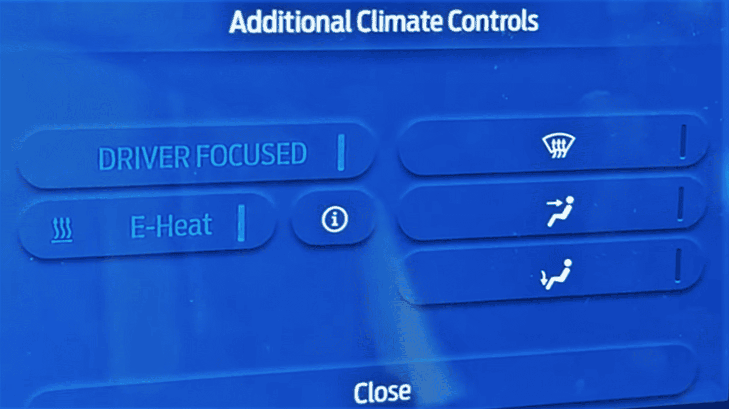 Ford F-150 Lightning Tips to Maximize Your F-150 Lightning Electric Range (Preconditioning, Hauling/Towing, Driving Tools) additional climate controls showing e-heat for xlt or pro Screenshot 2023-07-30 221030