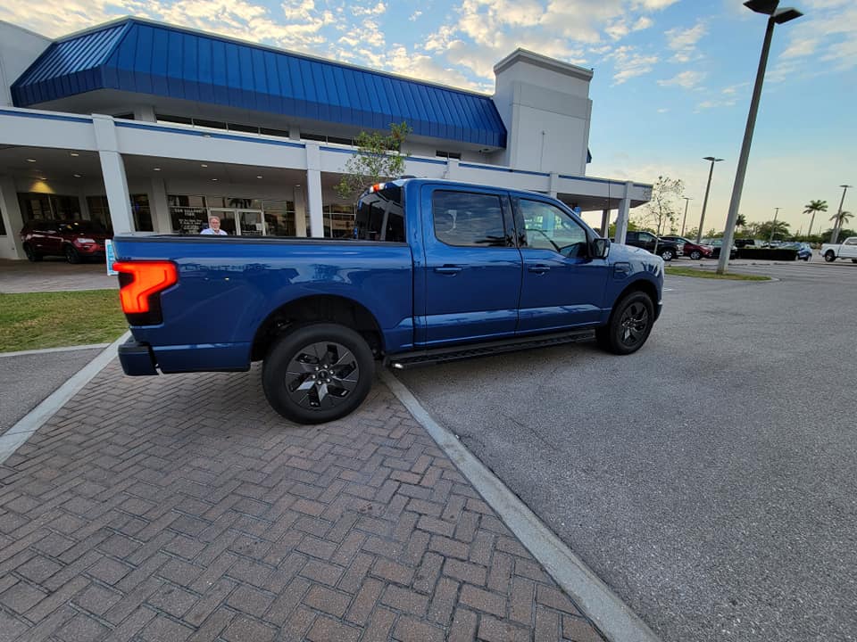 Ford F-150 Lightning ATLAS BLUE F-150 Lightning Photos & Club Antimatter Blue Metallic Mannequin demo F-150 Lightning now arriving at dealers 1