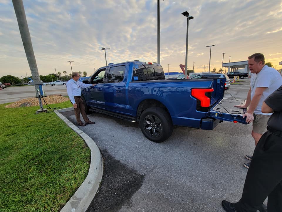 Ford F-150 Lightning [Correction] Atlas Blue F-150 Lightning preproduction at dealer Antimatter Blue Metallic Mannequin demo F-150 Lightning now arriving at dealers 7