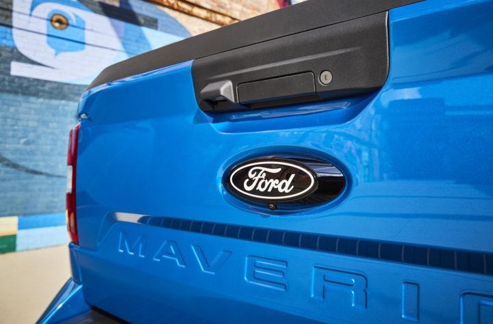 Ford F-150 Lightning Ford Universal EV Platform Announced: Innovation Meets Efficiency in New EV Platform, Assembly Process and Midsize Truck ar-Ford-logo-badge-on-tailgate-rear-camera-720x474