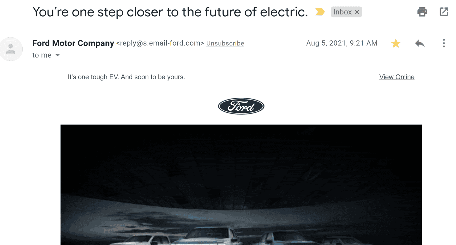 Ford F-150 Lightning August 5th Email = Early Reservation Holders? August 5th Email Top.PNG