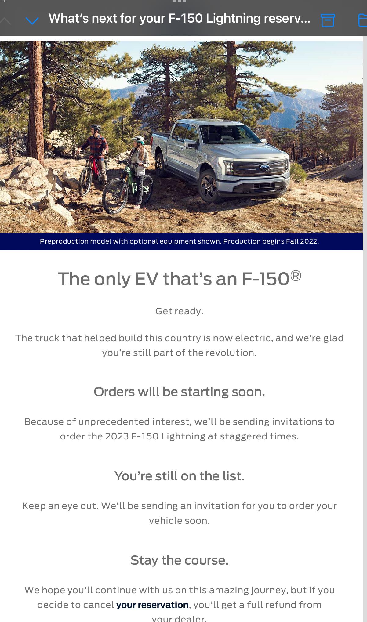 Ford F-150 Lightning Just received "Orders Starting Soon" / "We'll Be Sending an Invitation Soon" email B0B58B66-AC54-4AD4-9973-BFC18482B671