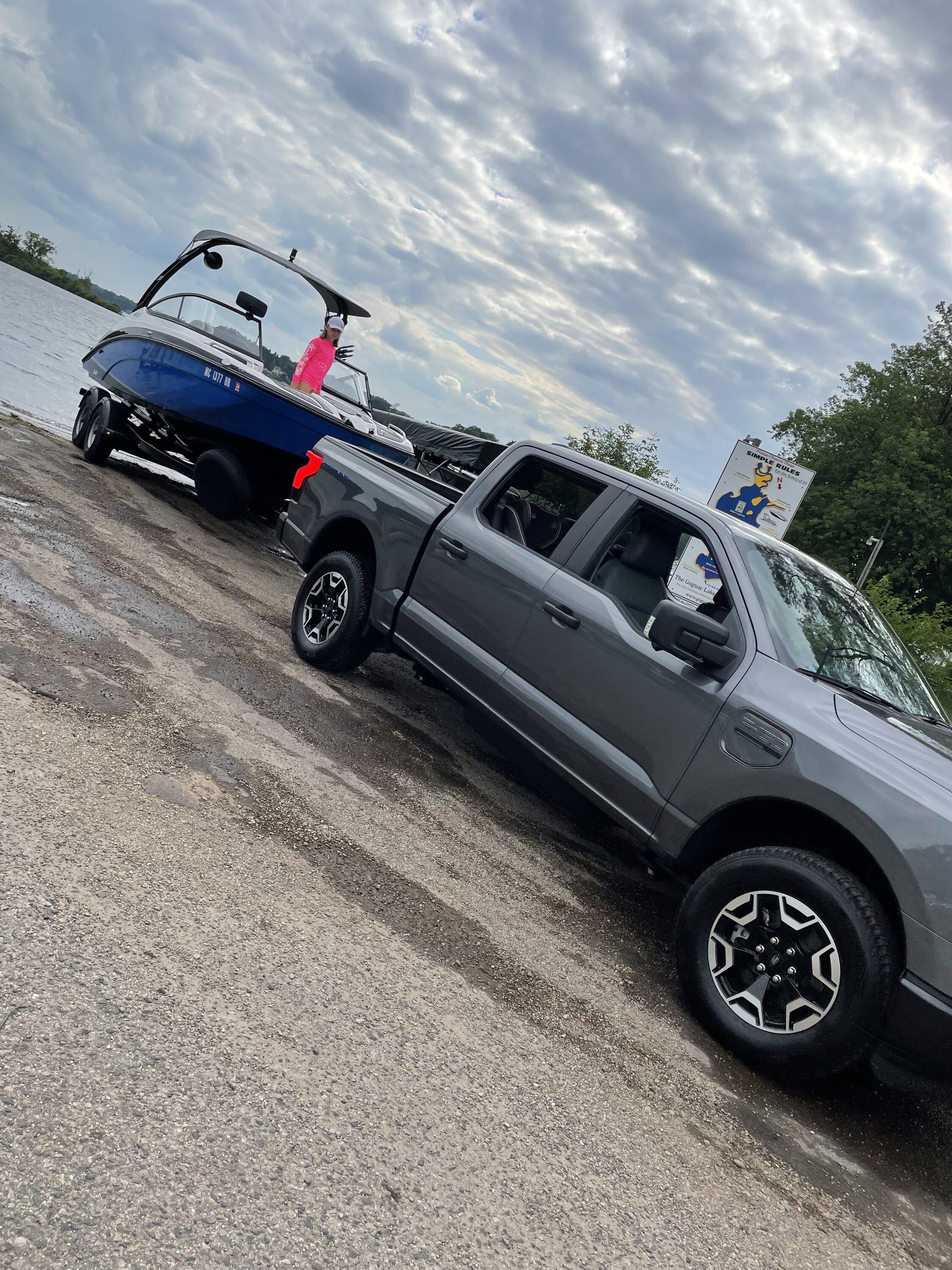 Ford F-150 Lightning First time towing with the Lightning Pro! B879D0BF-B2E3-454D-A045-922A551D0E65