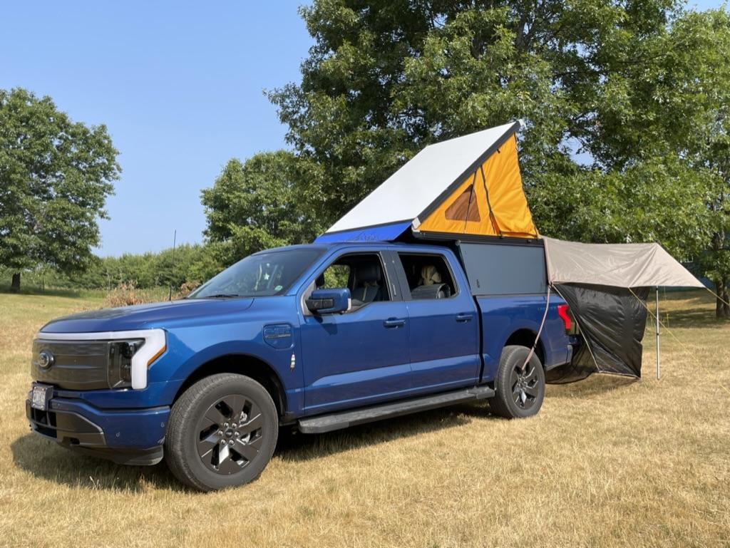 Ford F-150 Lightning Lightning Glamping: Slumberjack Roadhouse Tarp and GoFast Camper BA407F2E-A468-452B-927F-7D3B1D1596E7_1_105_c