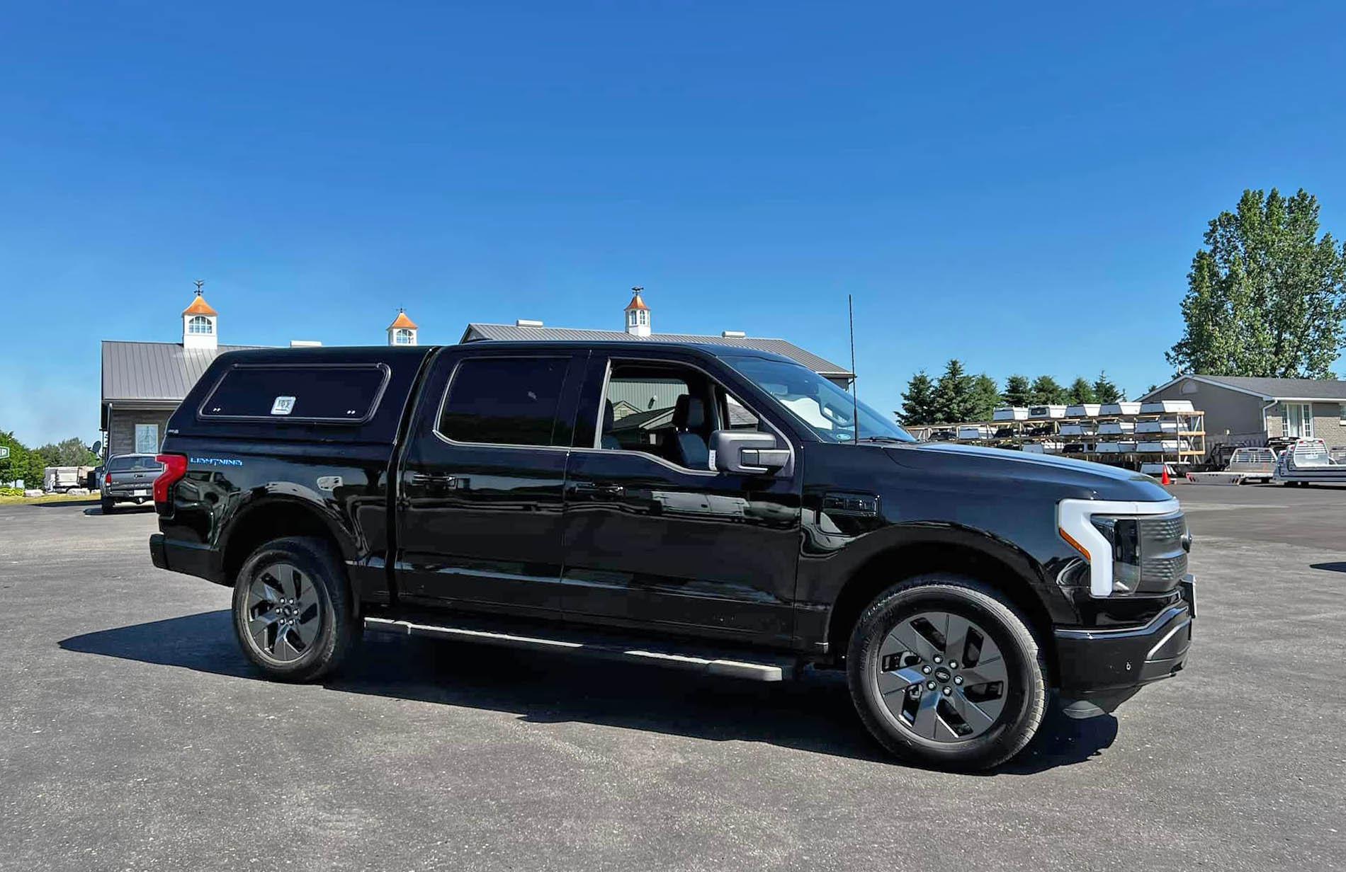 Ford F-150 Lightning ARE Contractor Bed Cap installed on F-150 Lightning Work Truck bed cap f150 lightning work truck