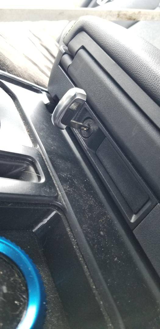 Ford F-150 Lightning OEM built-in center console lock... Who Knew? (I certainly didn't know) Console lock - locked