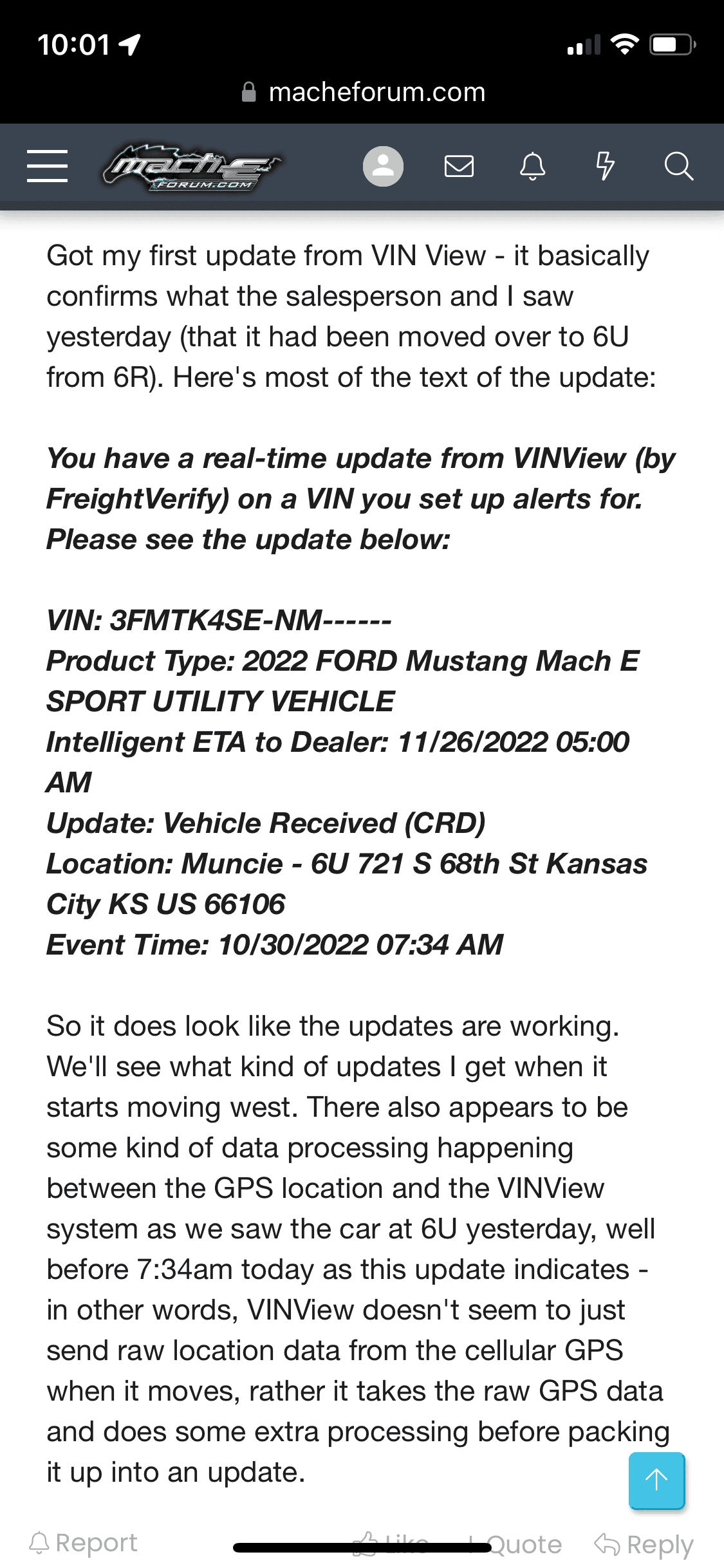 Ford F-150 Lightning New US only Vehicle Tracking Tool uses GPS.  Replacing VVR as of 10/25. D073D4DA-73EC-49BB-8590-014F407452D3