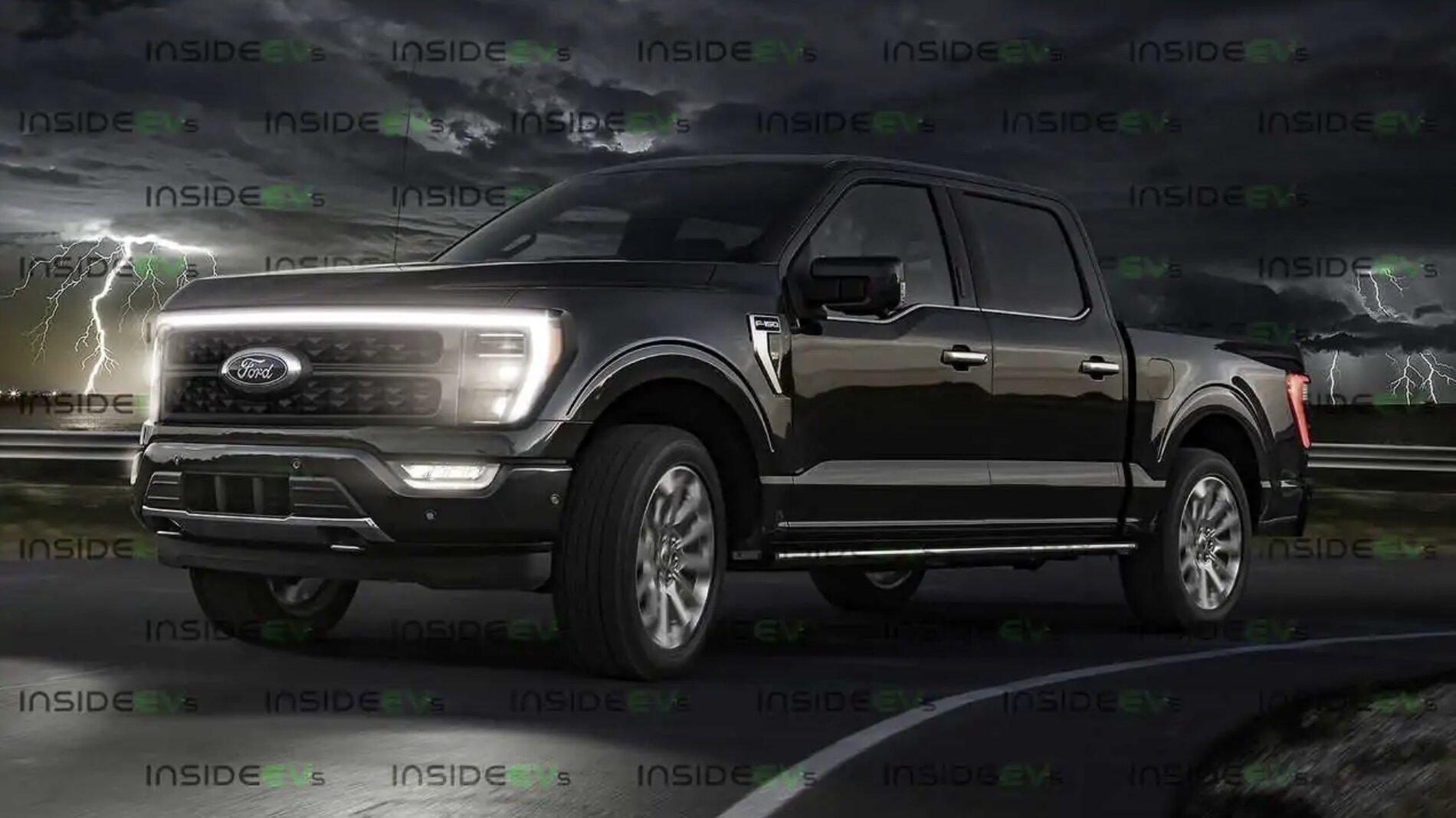 Ford F-150 Lightning Electric F-150 Preview Rendering Electric EV F-150