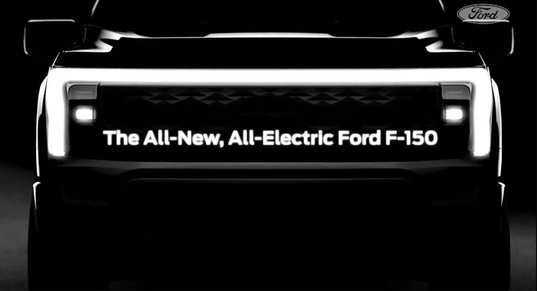 Ford F-150 Lightning E-150 (Electric F-150 EV) Styling Preview Rendering Based on Official Teaser electric-f-150-ev-