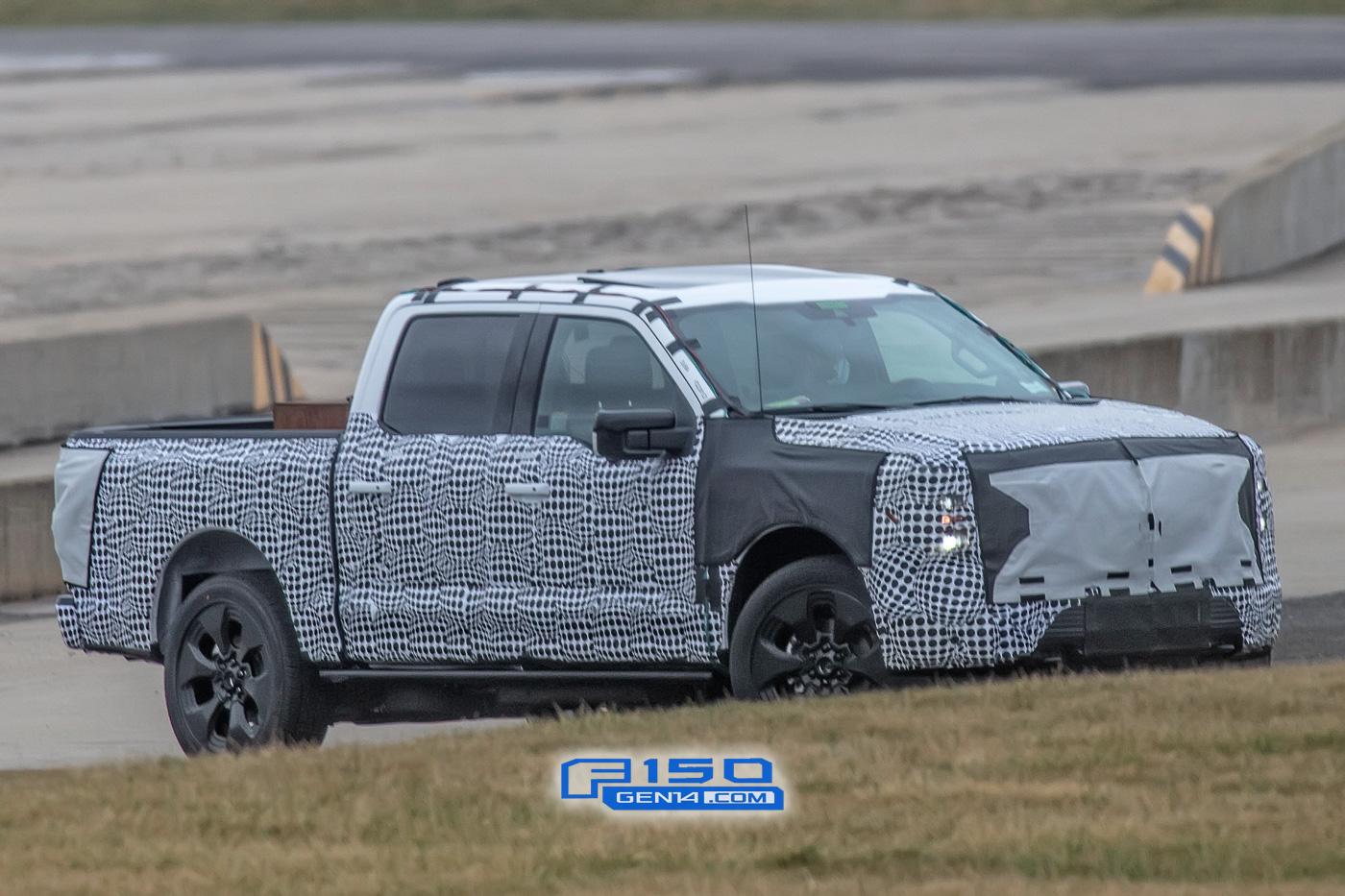 Ford F-150 Lightning Electric F-150 Prototype Caught With Large Mach-E-Style Infotainment Screen ev-f150-electric-mache-large-infotainment-screen-24