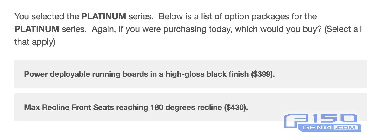 Ford F-150 Lightning Trim Pricing For 2022 F-150 Lightning Revealed in Survey Email! [Before and After Tax Credit] F-150 Lighting Survey Pricing Platinum