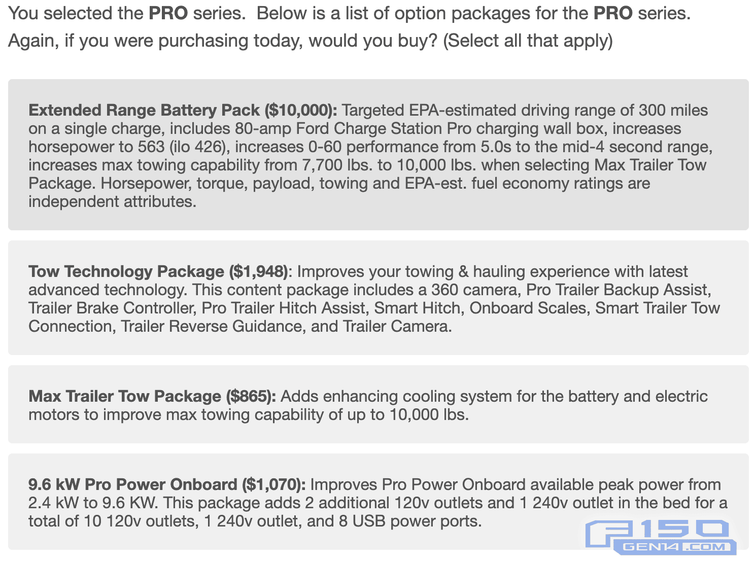 Ford F-150 Lightning Trim Pricing For 2022 F-150 Lightning Revealed in Survey Email! [Before and After Tax Credit] F-150 Lighting Survey Pricing Pro