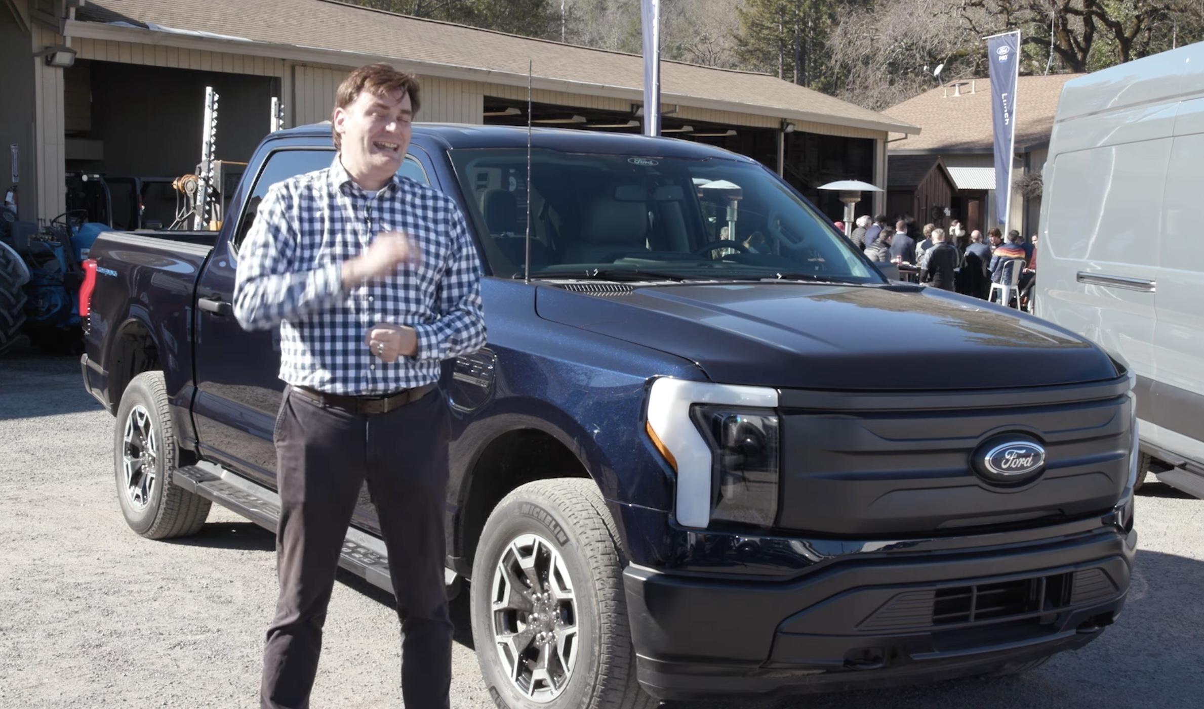 Ford F-150 Lightning Video: Ridealong in F-150 Lightning w/ look at Antimatter Blue & Iconic Silver colors F-150 Lightning Antimatter Blue 12
