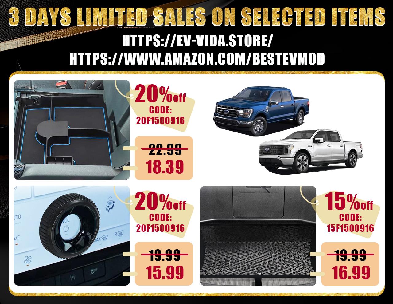 Ford F-150 Lightning 【AOSK BestEvMod】9/15 Sales on Selected items and New Product Alert(3 days limited) f150