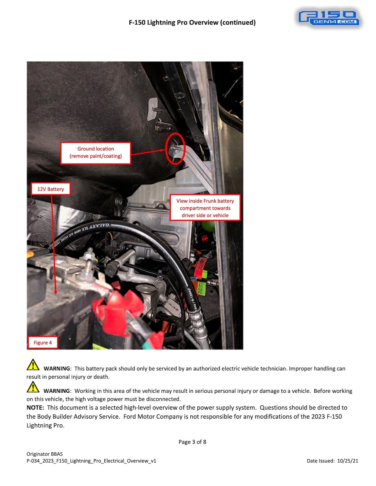 Ford F-150 Lightning F-150 Lightning Electrical System Overview – w/ 12v Battery, Power and Ground Points f150-lightning-electrical-system-overview-3