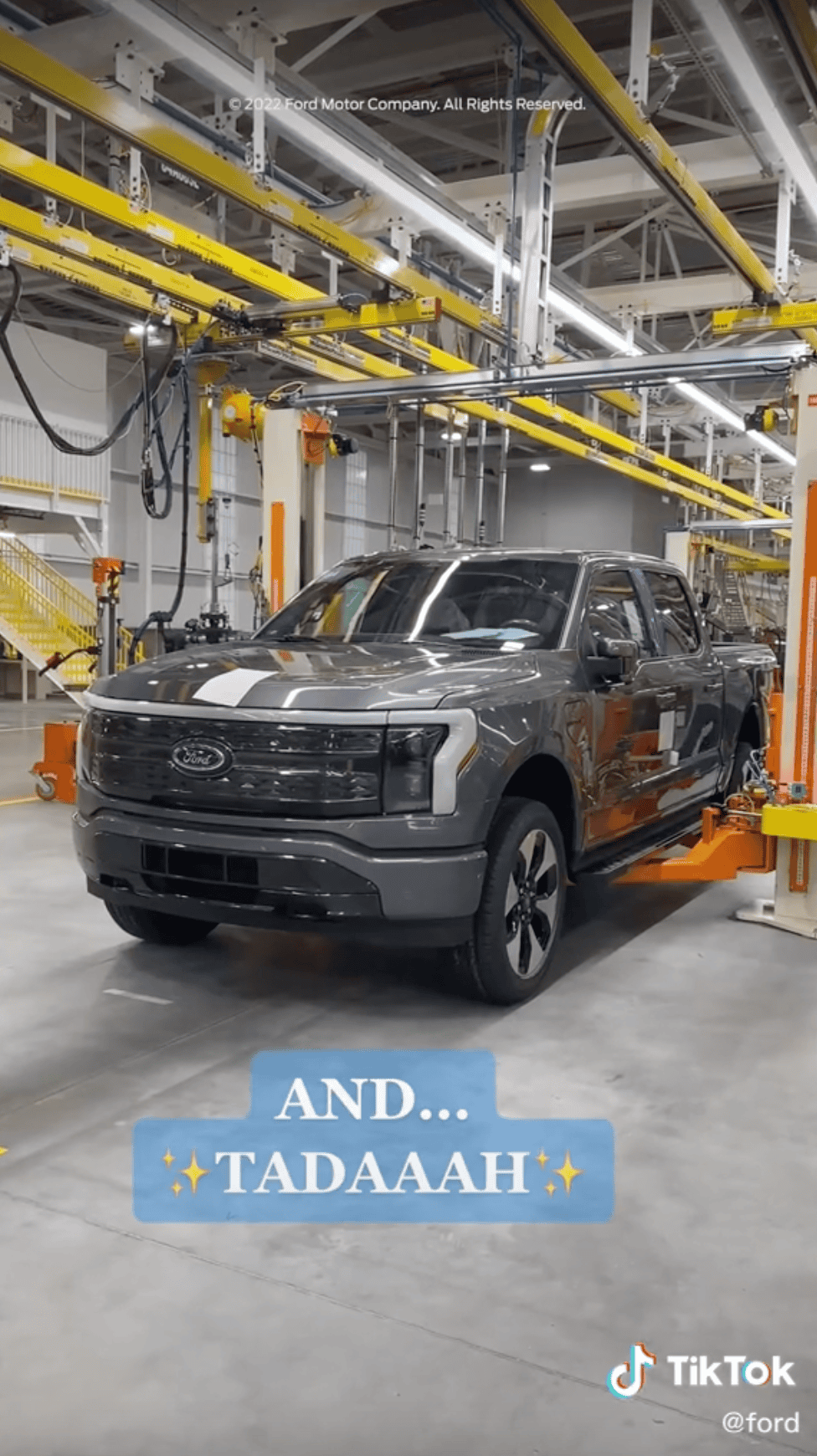 Ford F-150 Lightning F-150 Lightning Production Assembly Plant Video Shared by Ford on Tiktok f150 lightning production assembly line plant 1