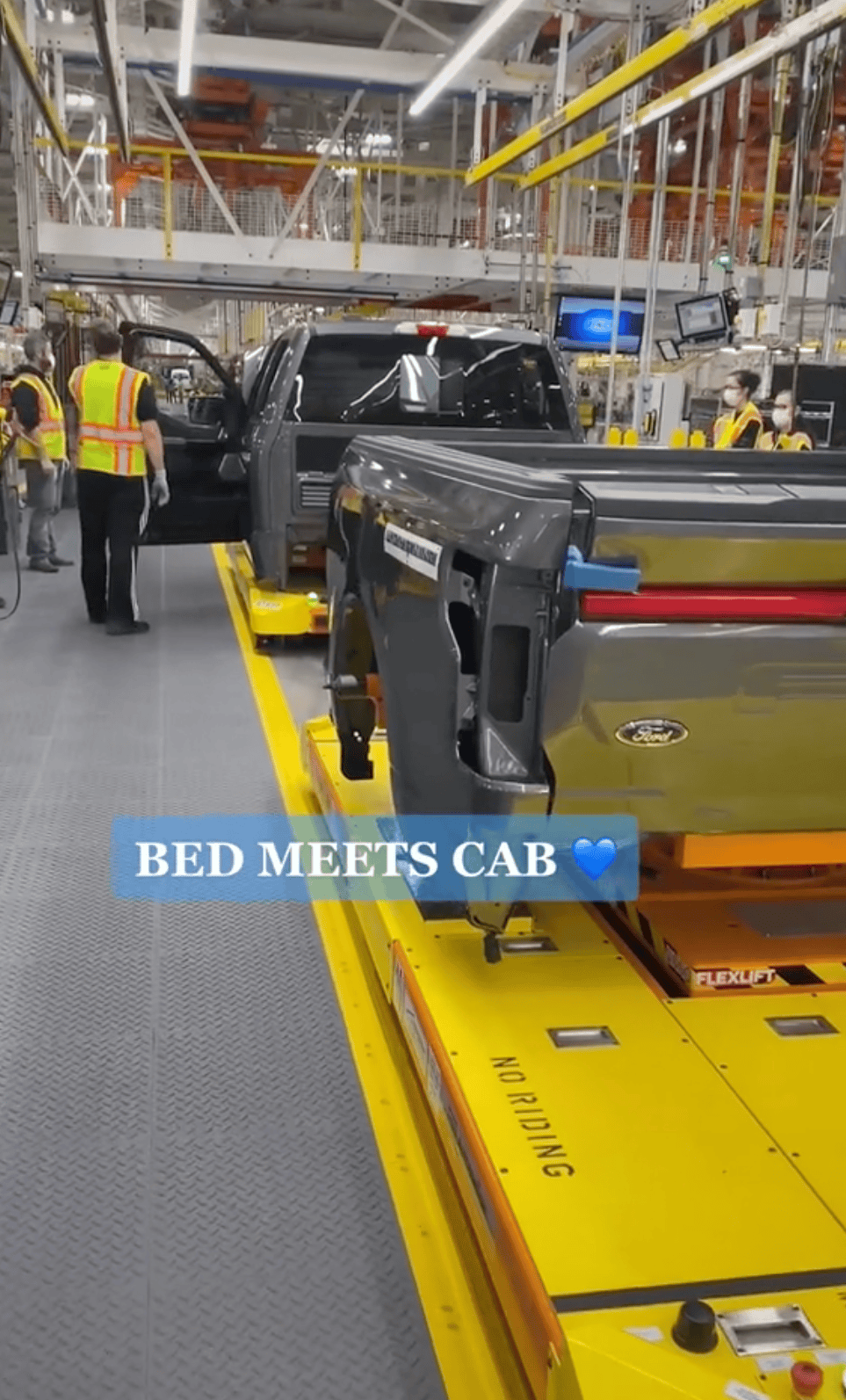 Ford F-150 Lightning F-150 Lightning Production Assembly Plant Video Shared by Ford on Tiktok f150 lightning production assembly line plant 5
