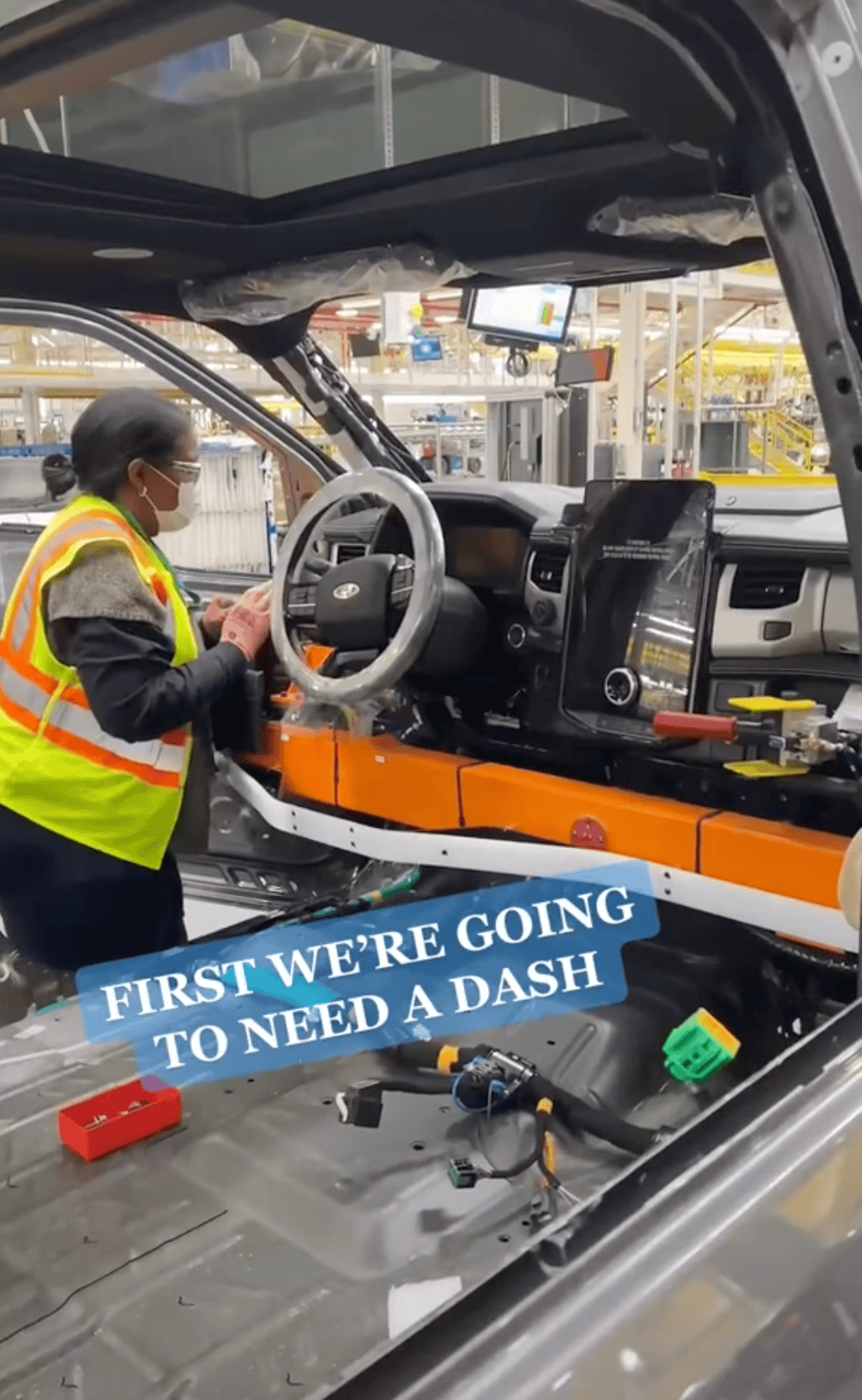 Ford F-150 Lightning F-150 Lightning Production Assembly Plant Video Shared by Ford on Tiktok f150 lightning production assembly line plant 7