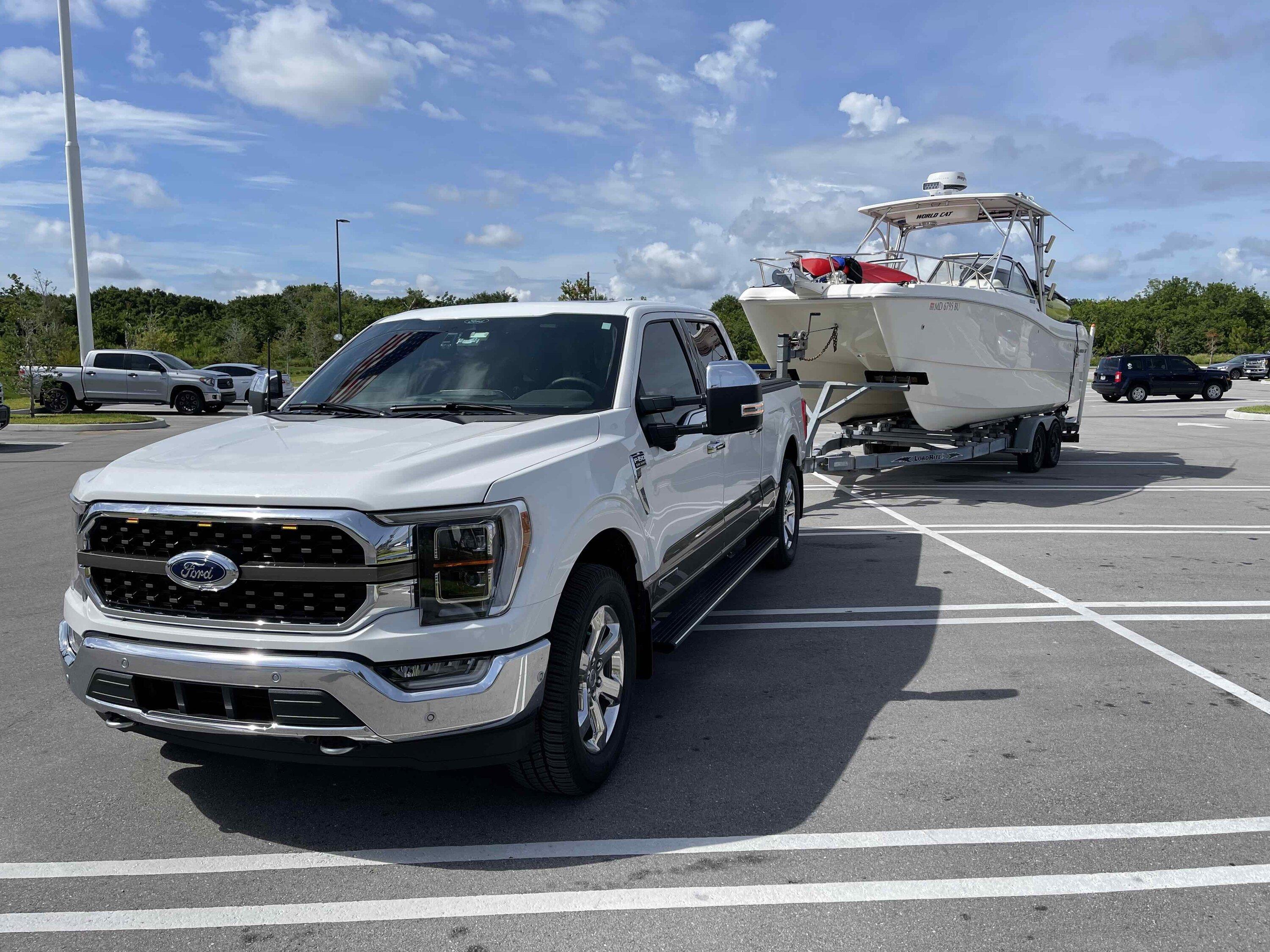 Ford F-150 Lightning Trip Report: NJ Shore to Poconos with 5,000lb 22' Boat f150tow3