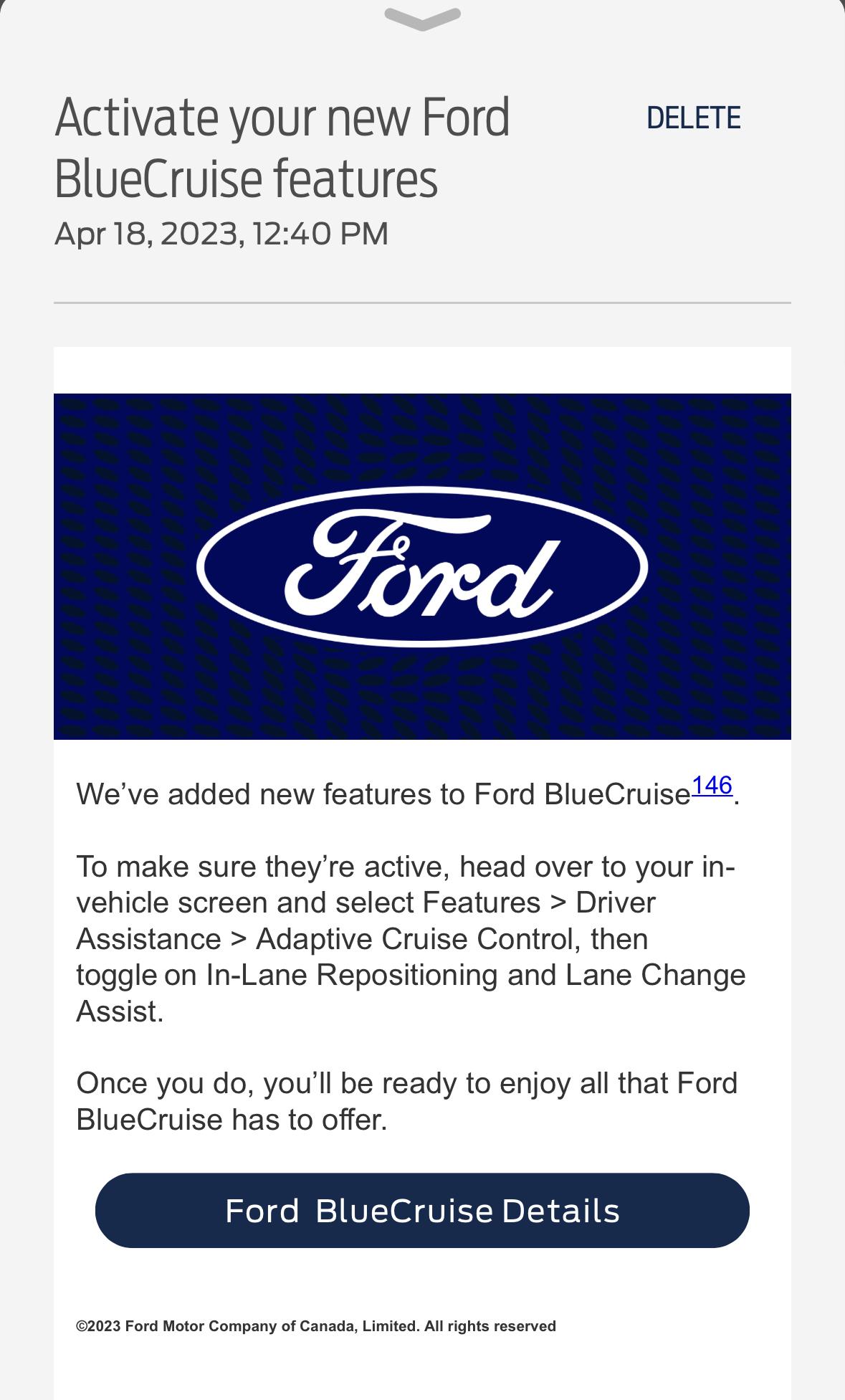 Ford F-150 Lightning BlueCruise 1.2 updated? But not? F9289B4F-AA15-45B4-B319-55FCEEAAD009