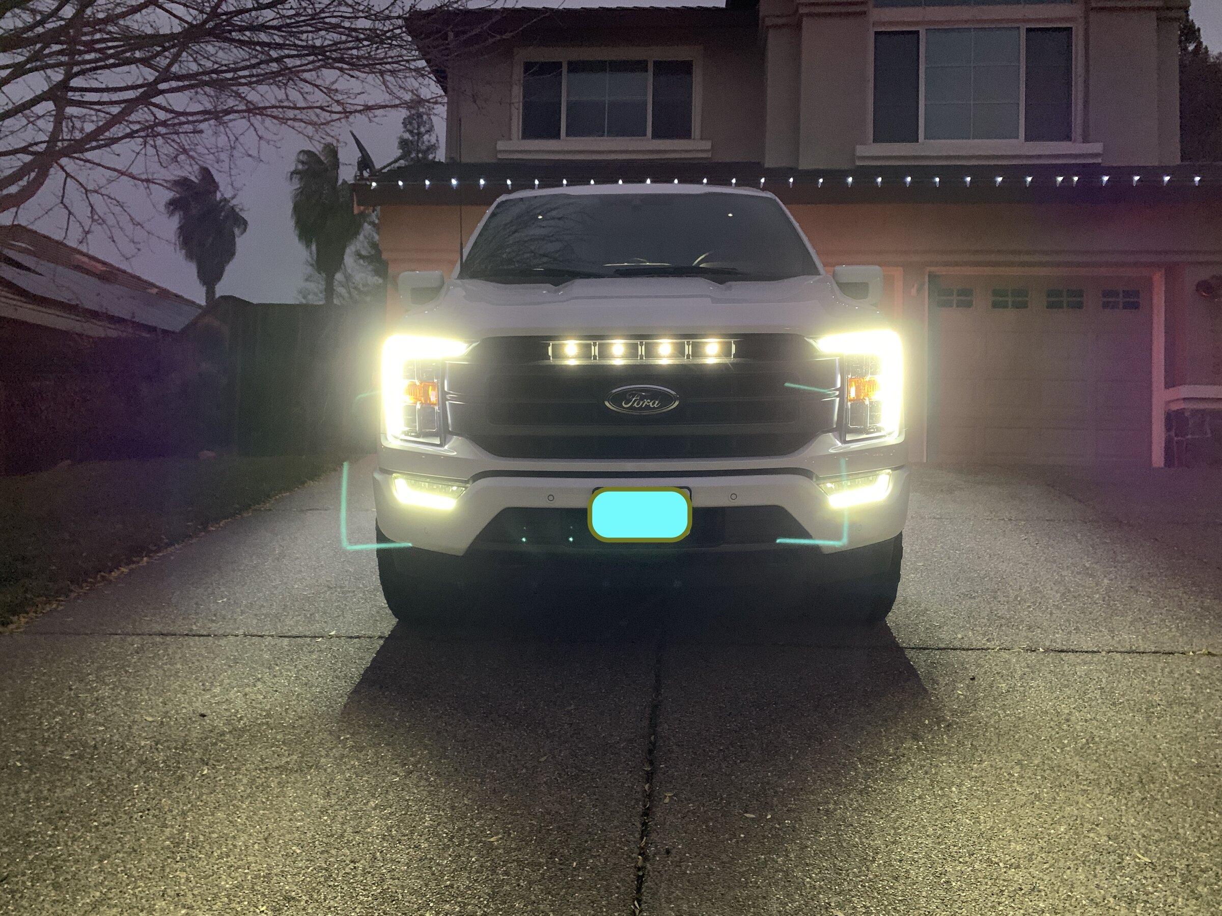 Ford F-150 Lightning Raptor grill lights installed on Lariat FA496DF0-D66D-4AEF-A946-35E9FAC7744C