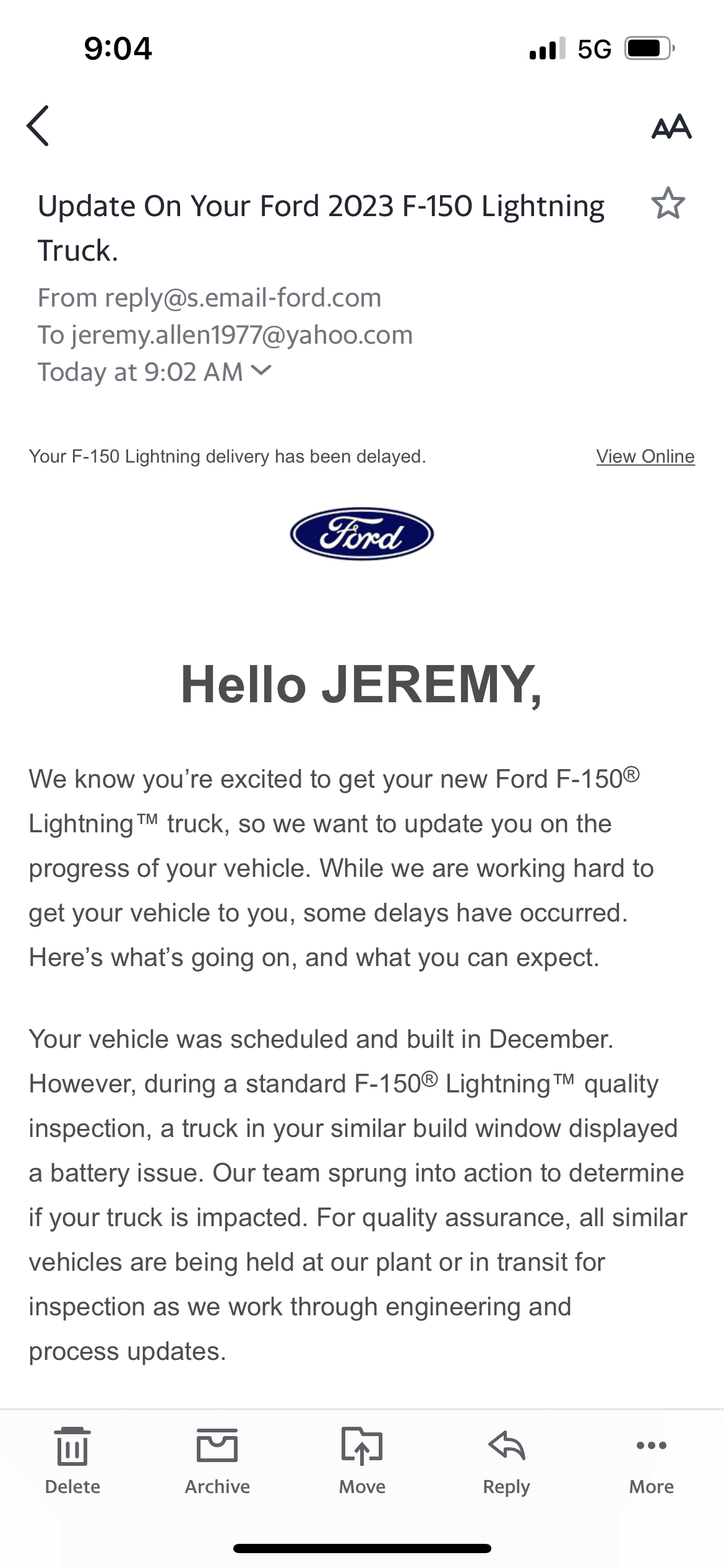 Ford F-150 Lightning Anyone else receive this email today? FDDB49C8-6C8E-4CB8-92A4-7B8E2AEF90DF