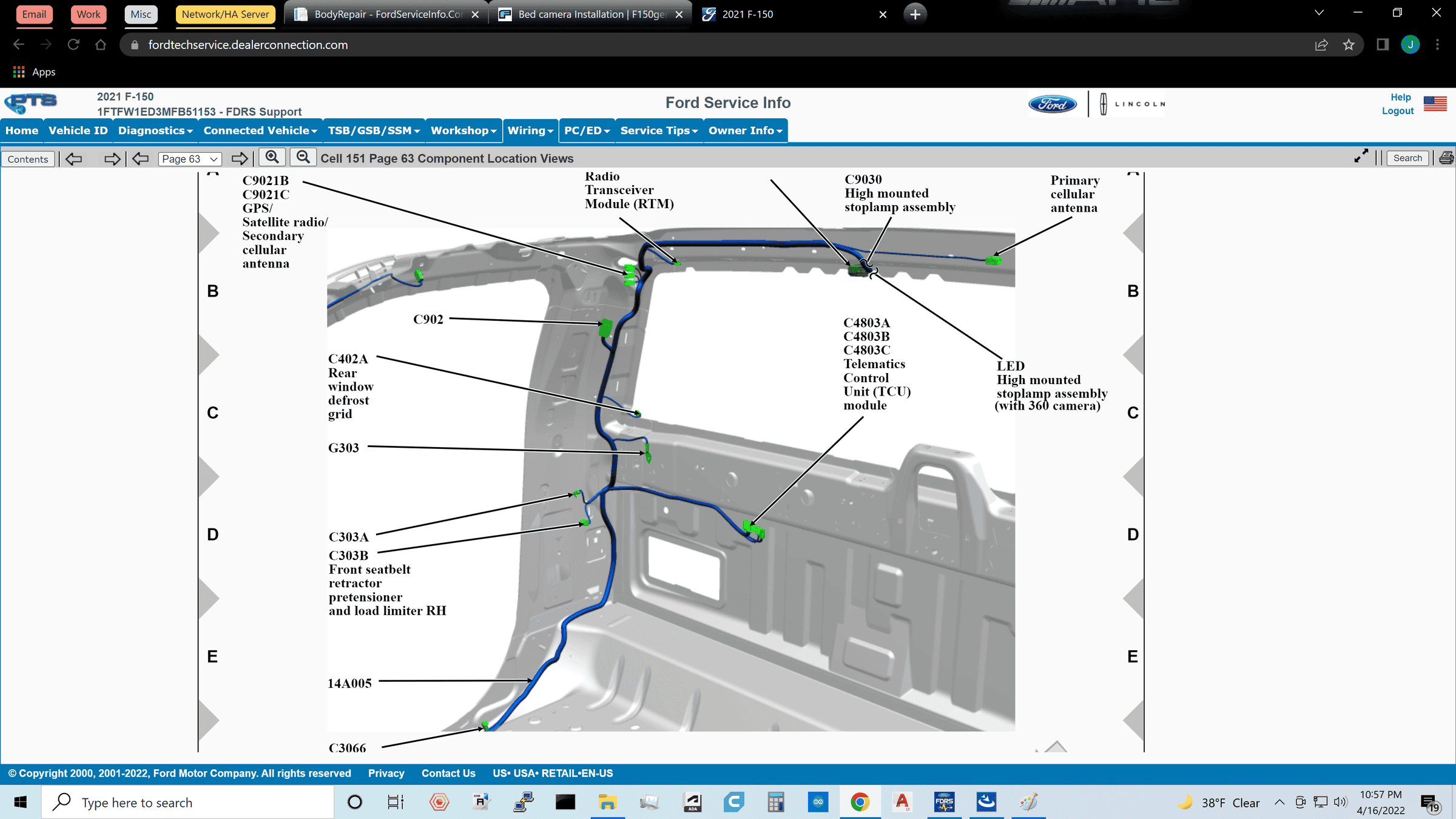 Ford F-150 Lightning Bed camera Installation FDRS