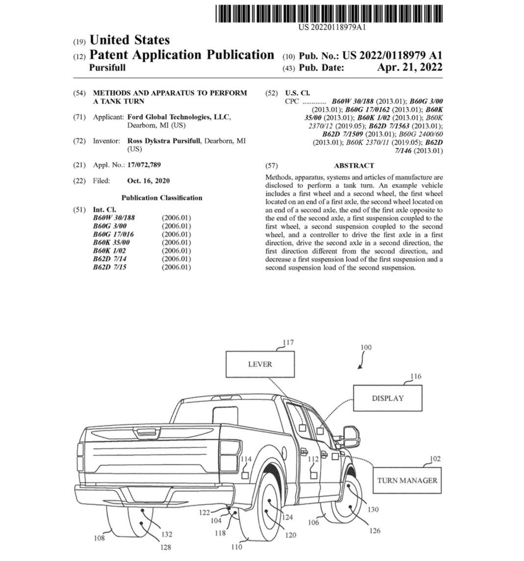 Ford F-150 Lightning Tank Turn Patent Ford-Patent-EV-Tank-Turn-Capability-001