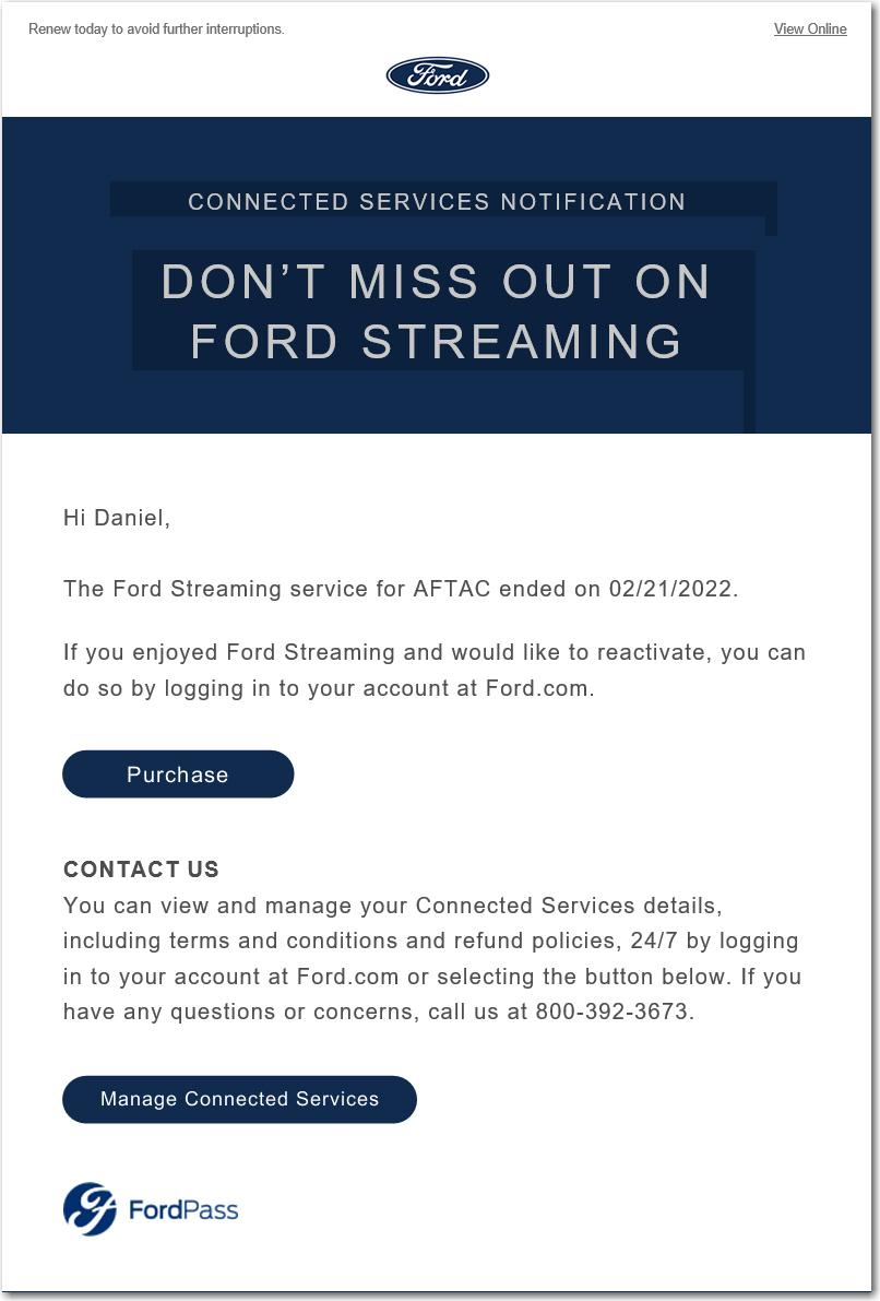 Ford F-150 Lightning Ford Streaming trial expiring - What is Ford Streaming? fordstreamin