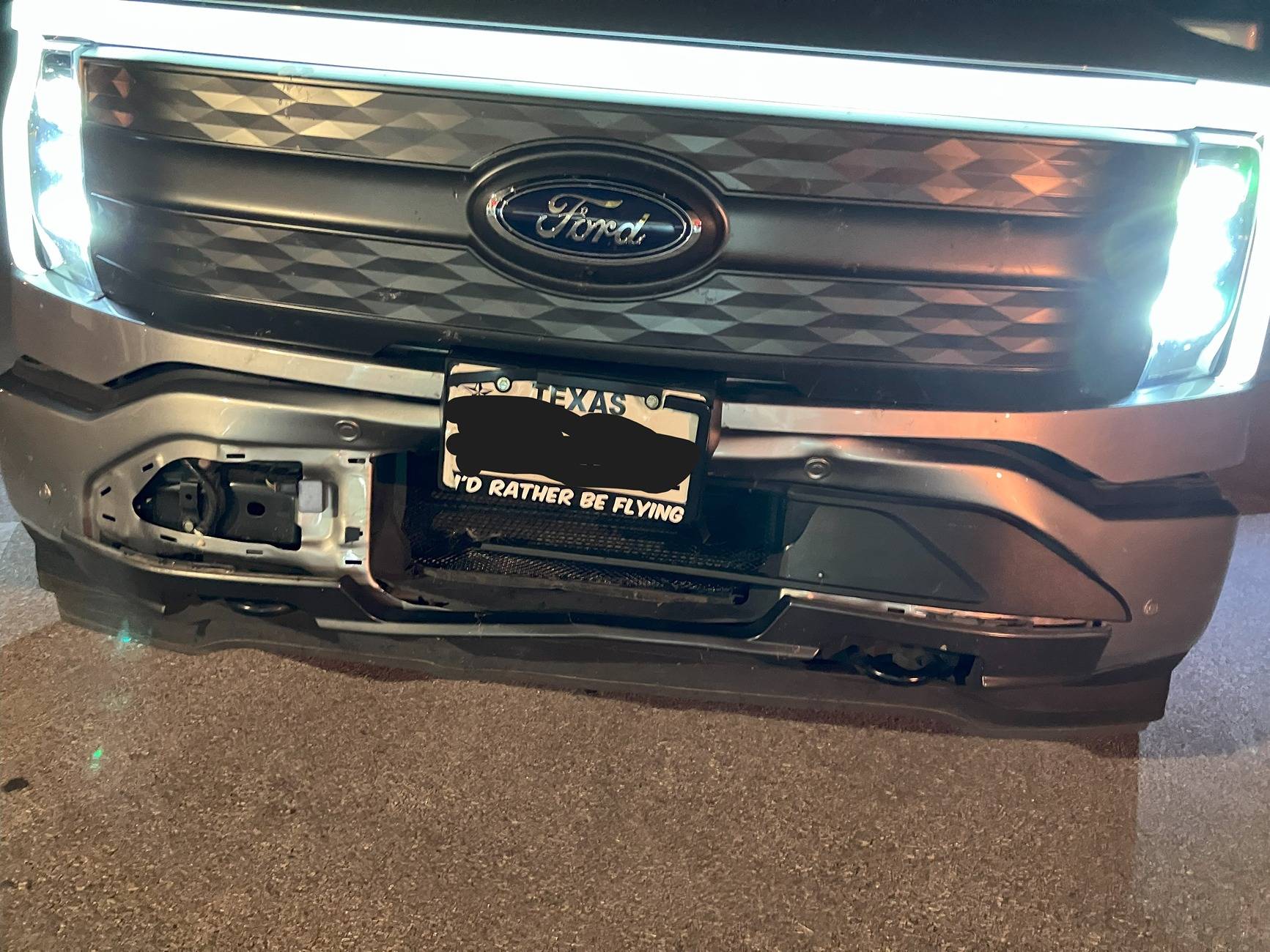 Ford F-150 Lightning T-Boned Today. Is It Totaled? Front View-Blocked