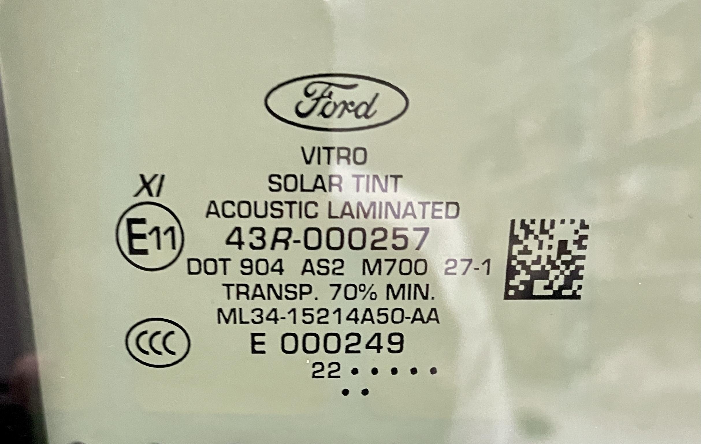Ford F-150 Lightning Does the Lightning have acoustic (laminated) glass? Glass label - Copy
