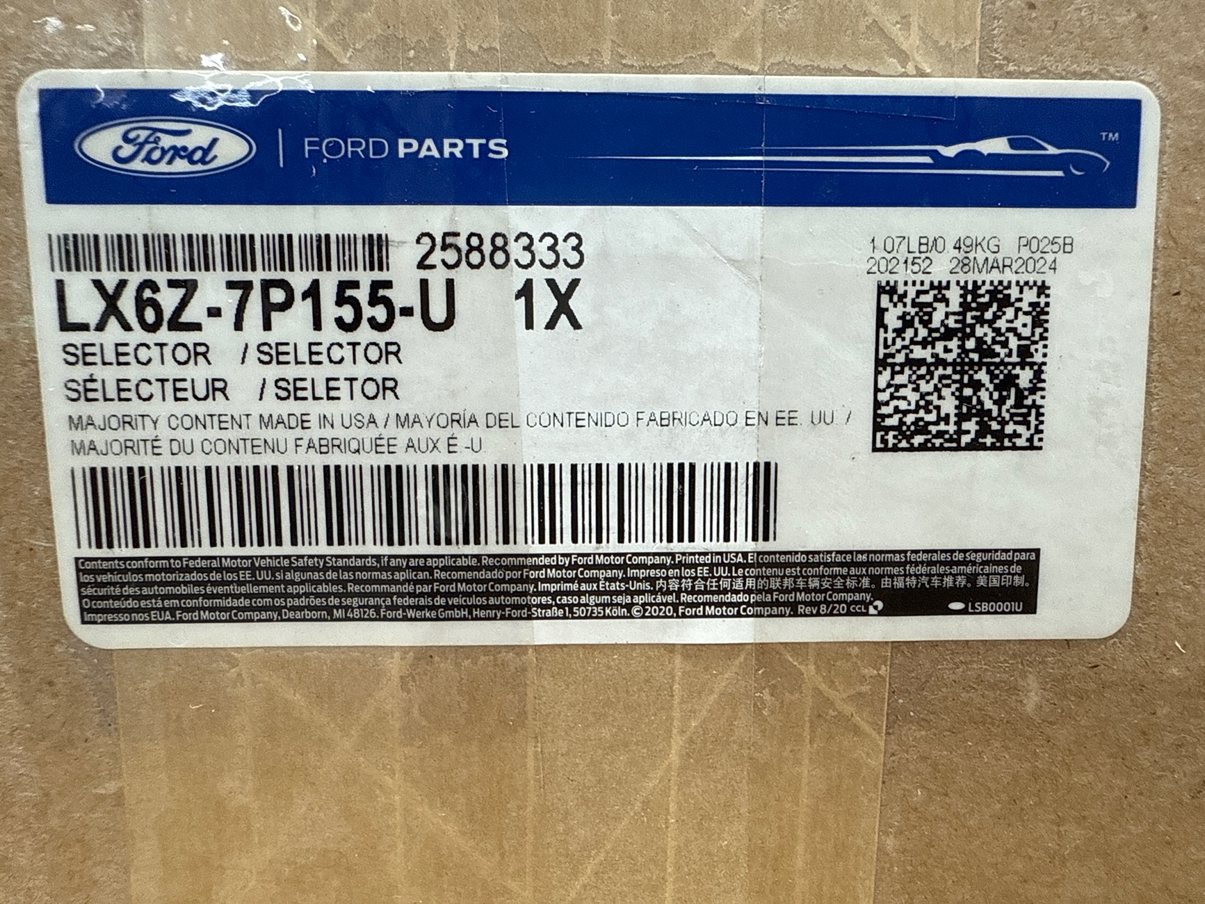 Ford F-150 Lightning Rotary Shifter Part Numbers image