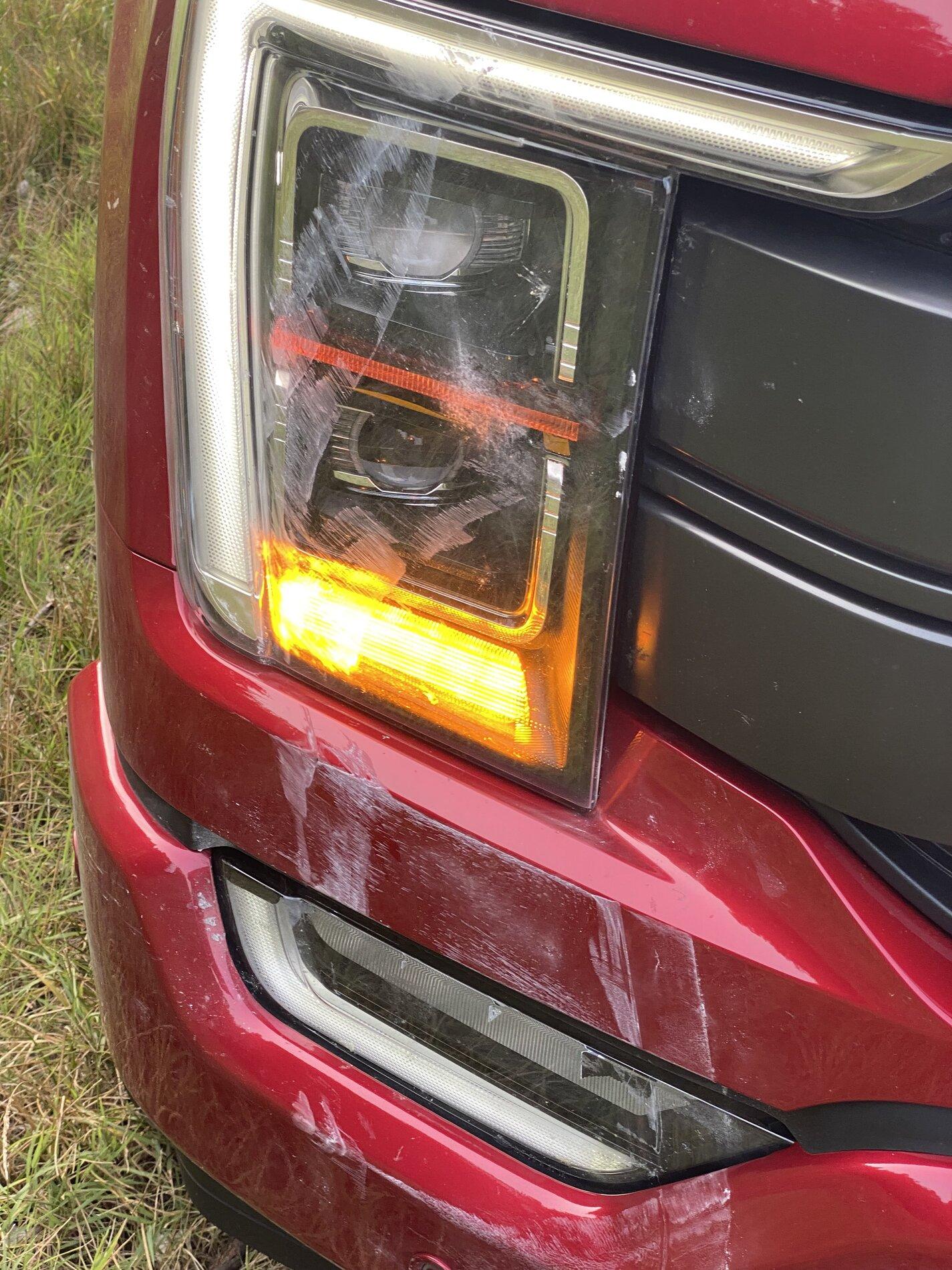 Ford F-150 Lightning First War Wound - Any advice for damage to headlight and front bumper from drywall impact IMG-4319