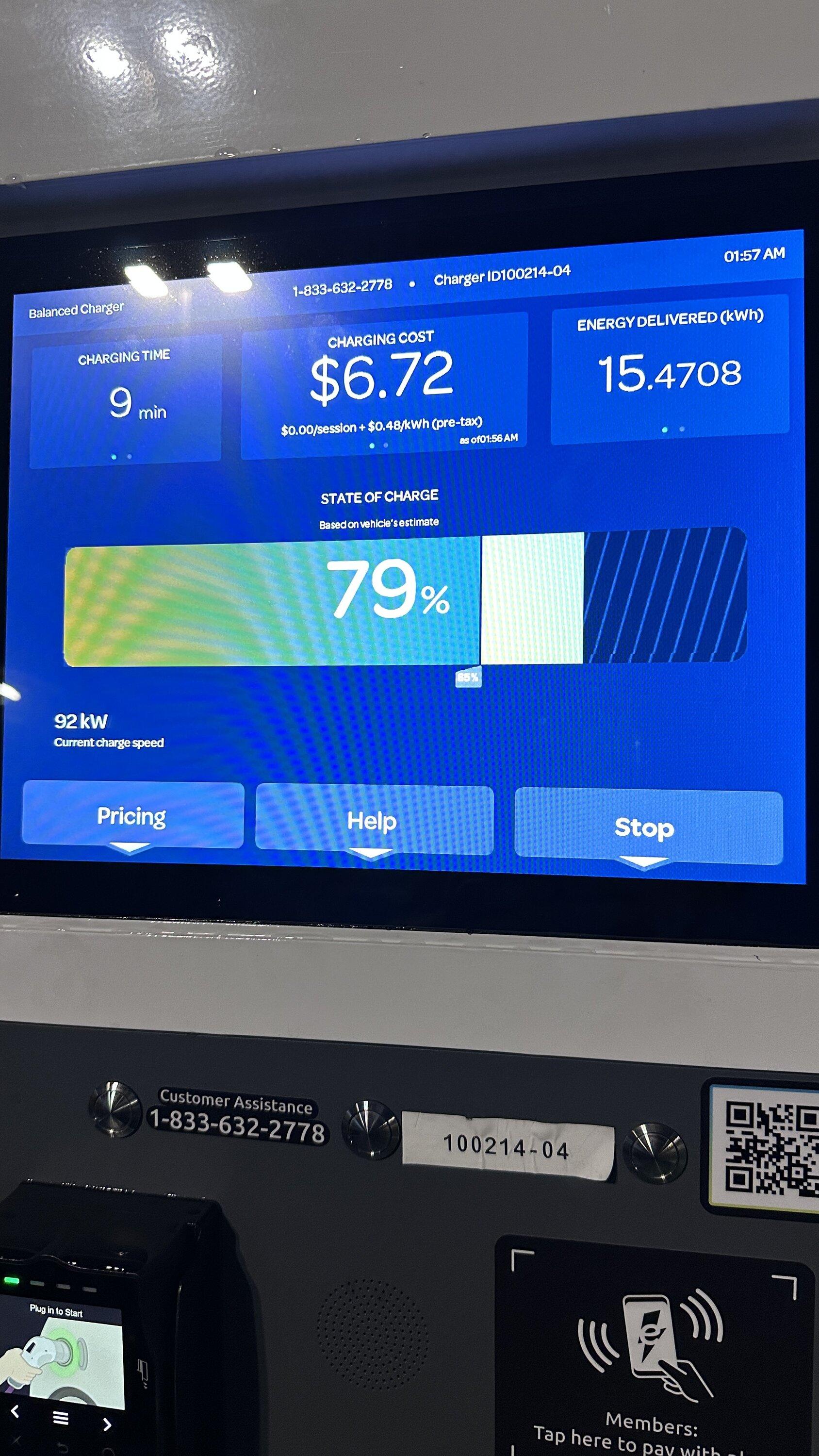 Ford F-150 Lightning Comparison: EA vs CP vs EVgo trip charging IMG-6847