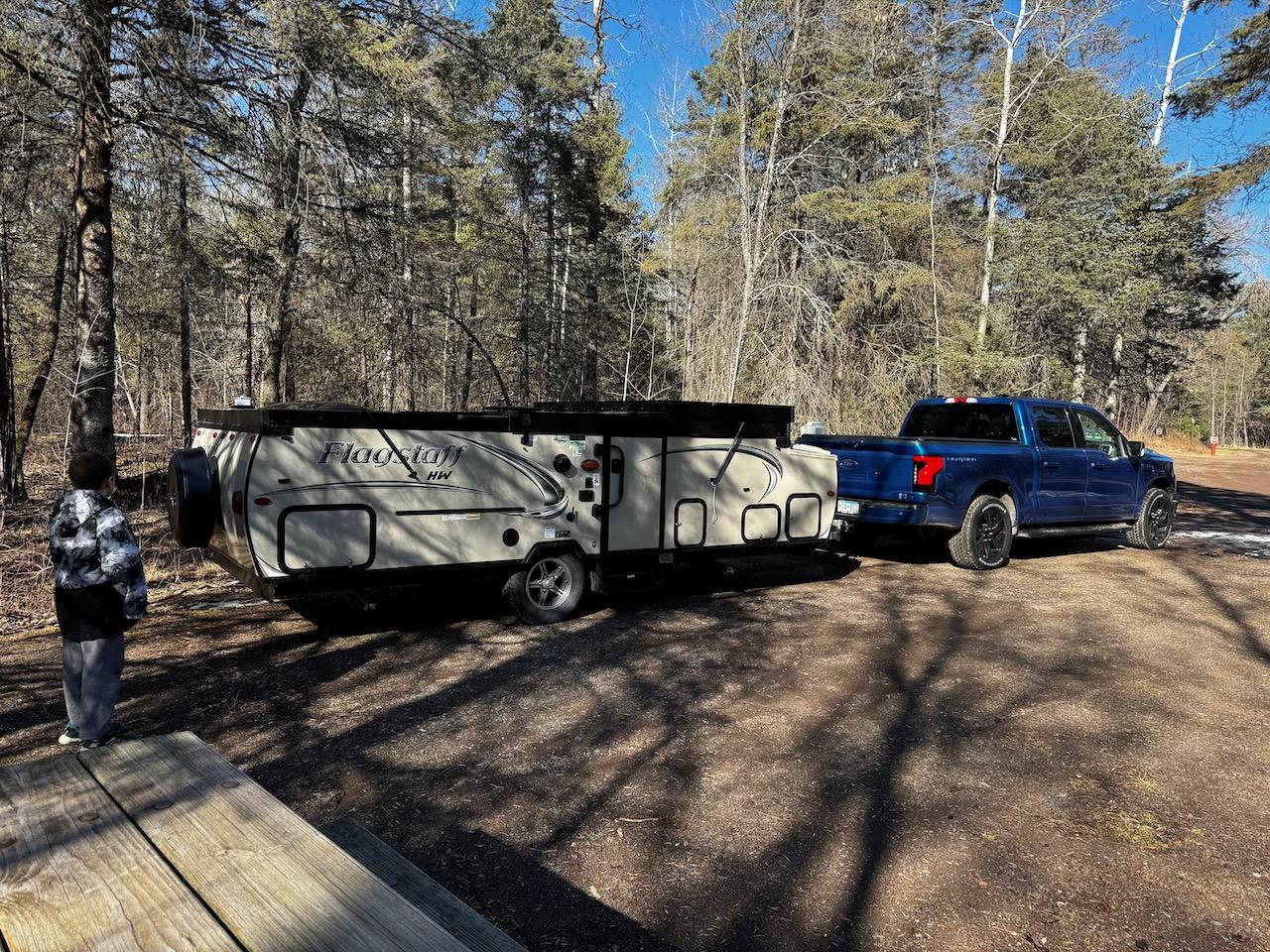 Ford F-150 Lightning First Camping trip with an A-Frame. The Lightning exceeded my expectations IMG_0179