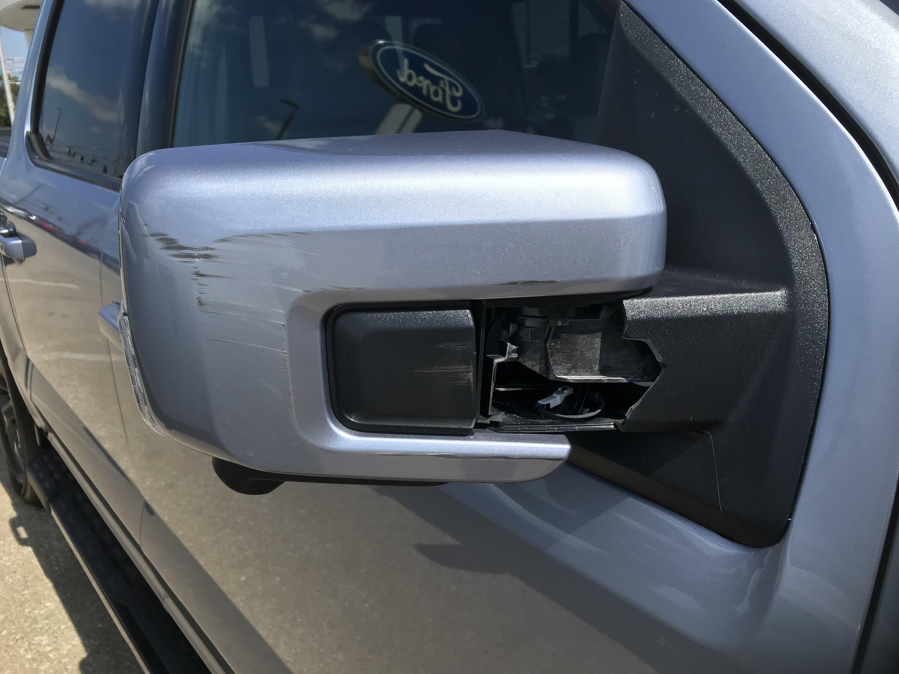 Ford F-150 Lightning Sad Day Broken Mirror.  OEM mirror replacement =  $1,200! Less expensive options?? IMG_0296[1].JPG