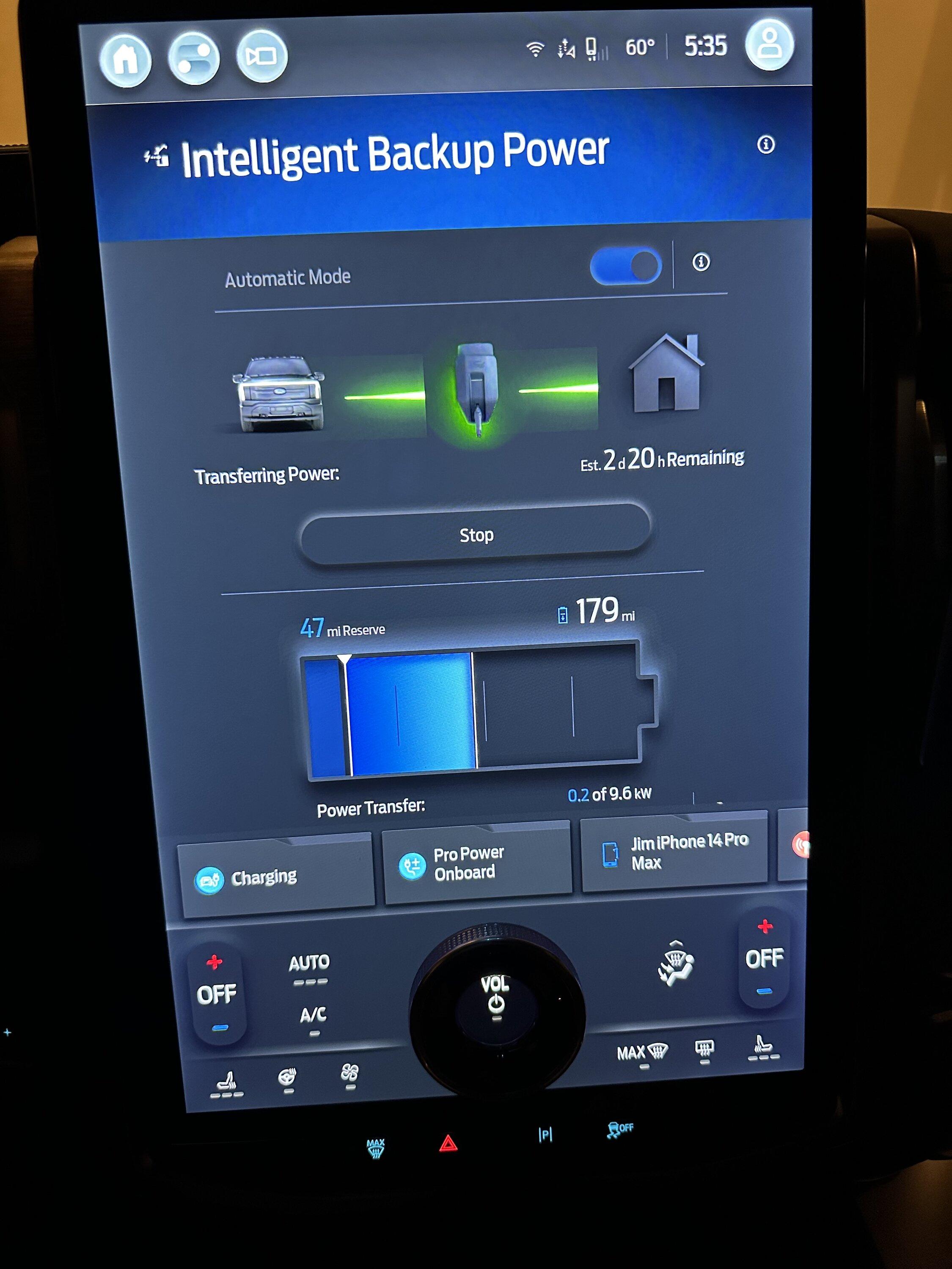 Ford F-150 Lightning Intelligent Backup Power Screen Numbers Don't Add Up IMG_0755