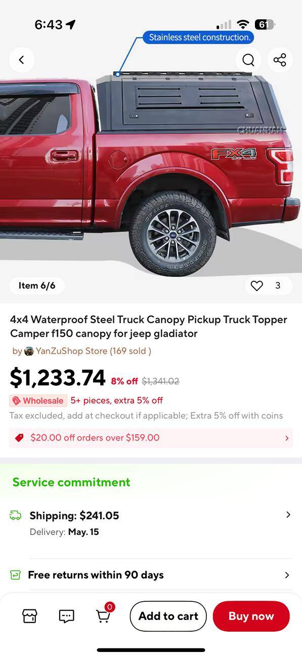 Ford F-150 Lightning Anyone try a topper like the Rough Country modular topper bed cap IMG_0859