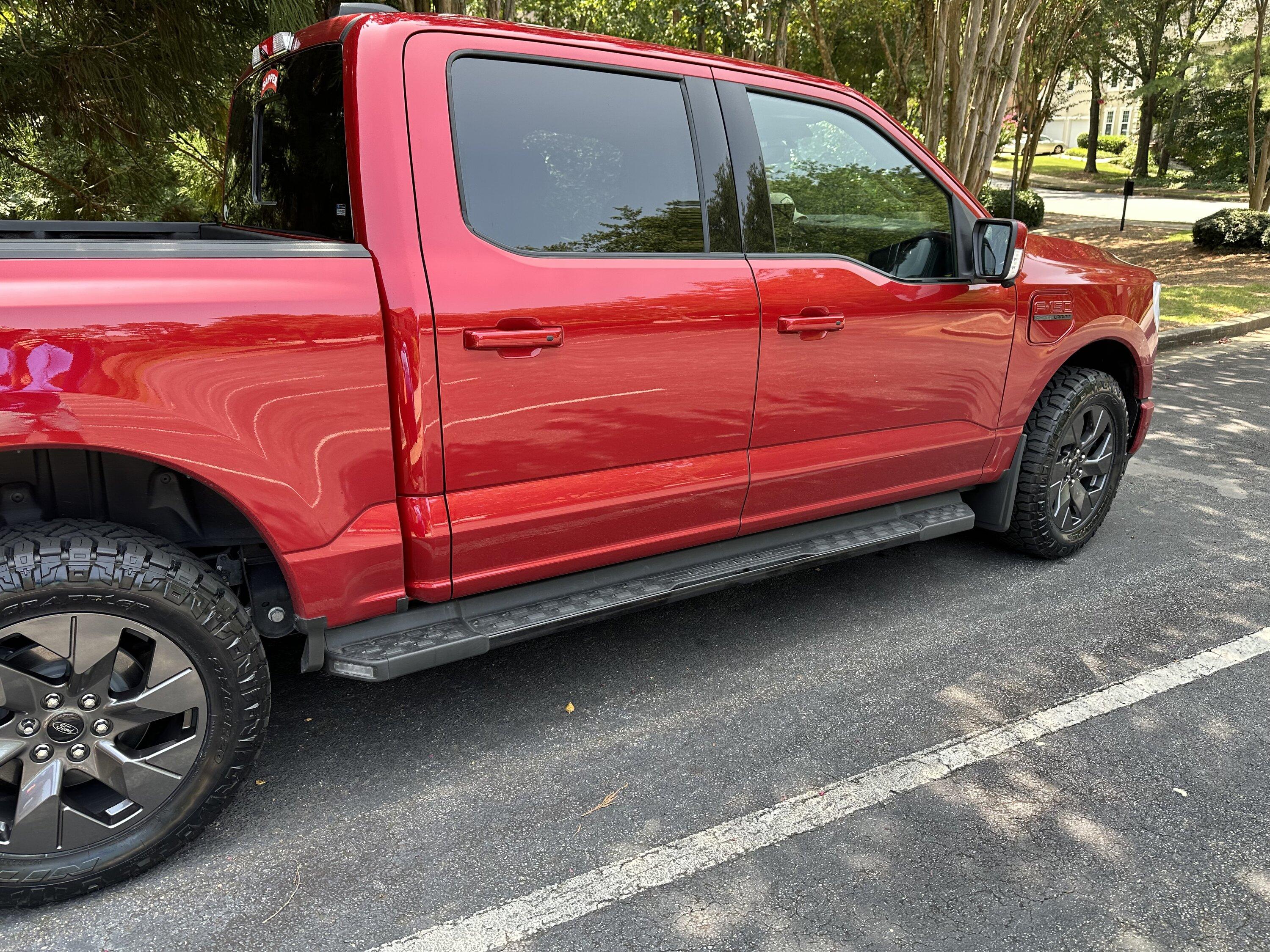 Ford F-150 Lightning Lightning Lariat on 20’s, stock size Nitto Ridge Grapplers tires IMG_1108