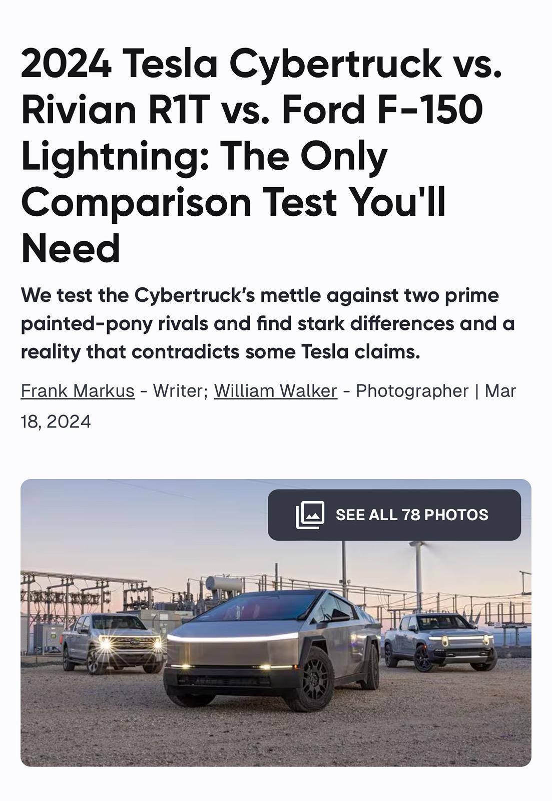 Ford F-150 Lightning Motortrend: Cybertruck vs R1T vs Lightning IMG_1121